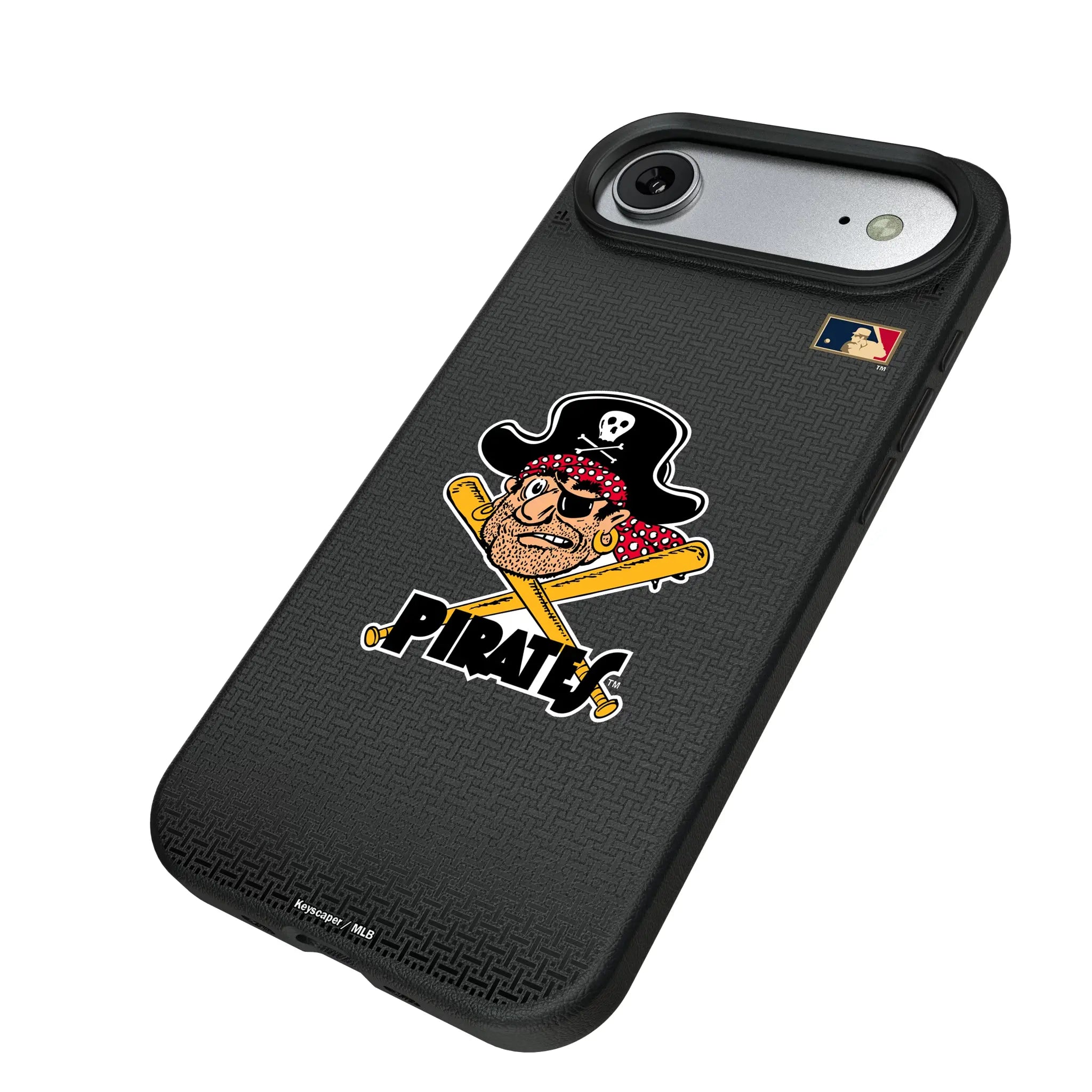 Pittsburgh Pirates 1958-1966 - Cooperstown Collection Linen iPhone MagSafe Compatible Phone Case for Apple iPhone - Isometric View#Device_iPhone Air