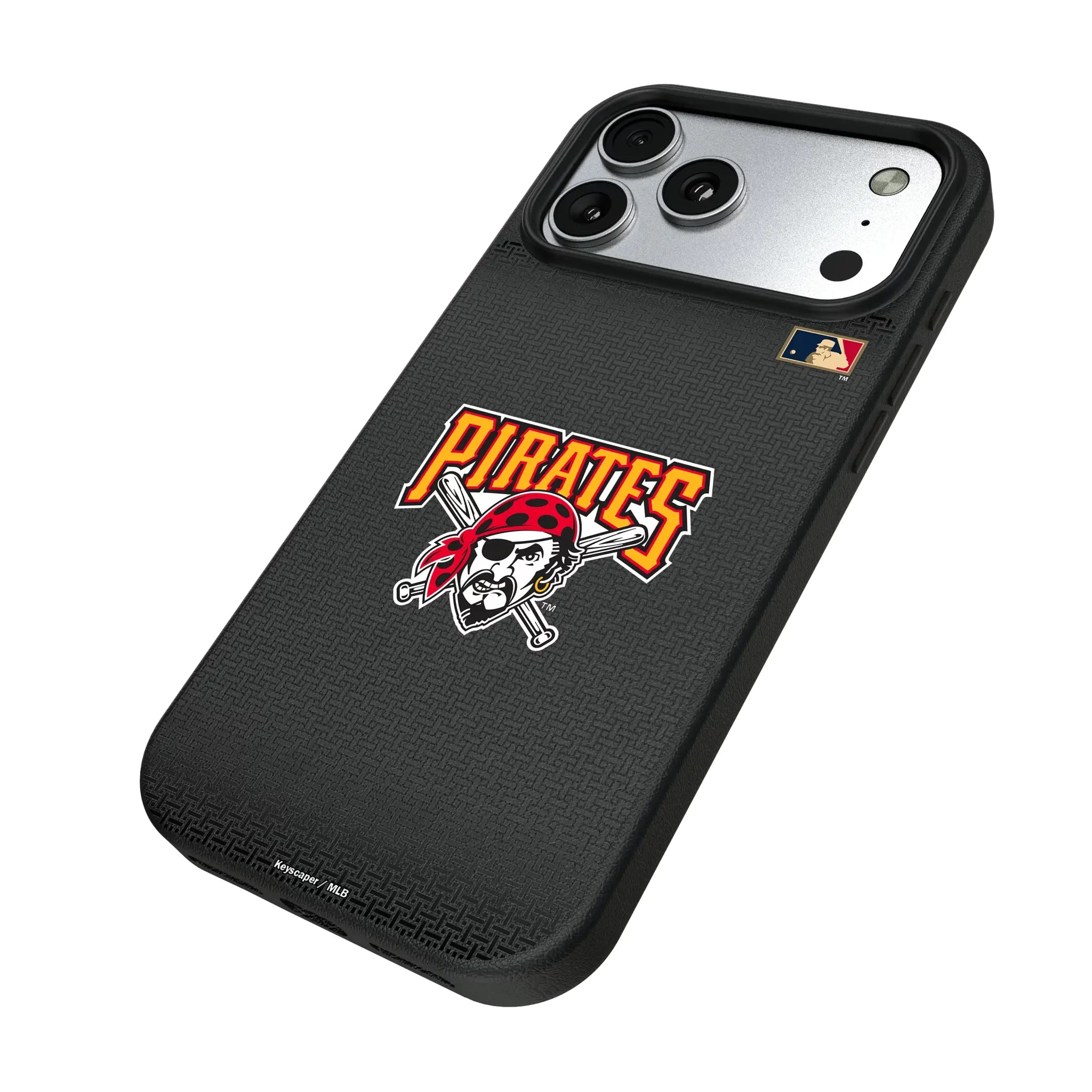 Pittsburgh Pirates 1997-2013 - Cooperstown Collection Linen iPhone MagSafe Compatible Phone Case for Apple iPhone - Isometric View#Device_iPhone 17 Pro Max