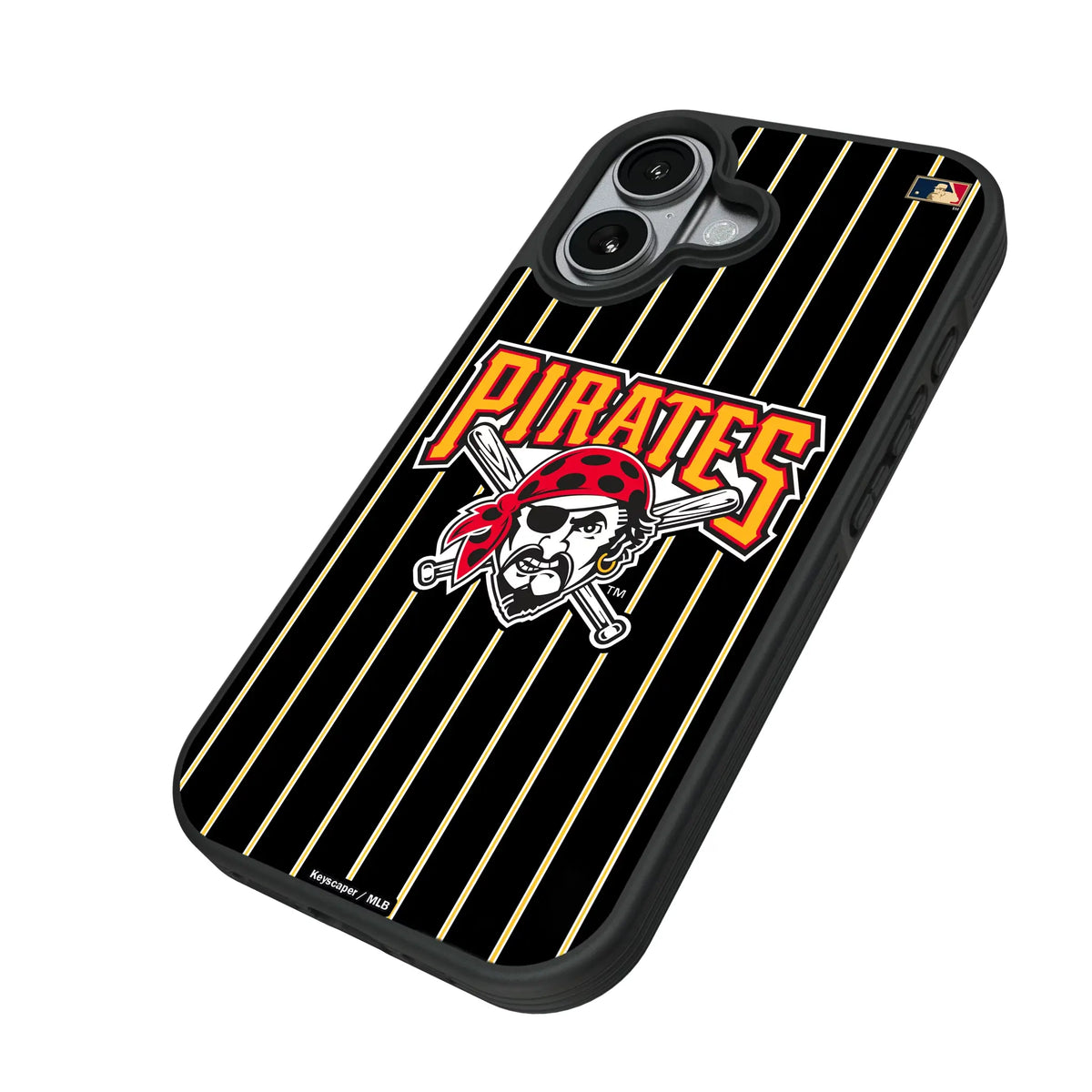 Pittsburgh Pirates 1997-2013 - Cooperstown Collection Pinstripe iPhone Bump Phone Case for Apple iPhone - Isometric View#Device_iPhone 17