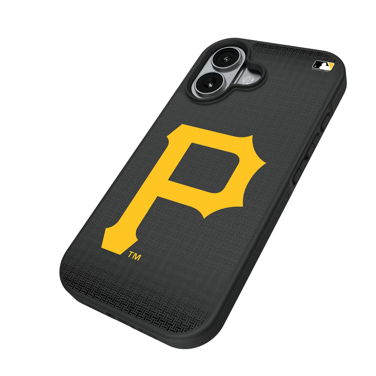 Pittsburgh Pirates Linen iPhone Bump Phone Case for Apple iPhone - Isometric View#Device_iPhone 17