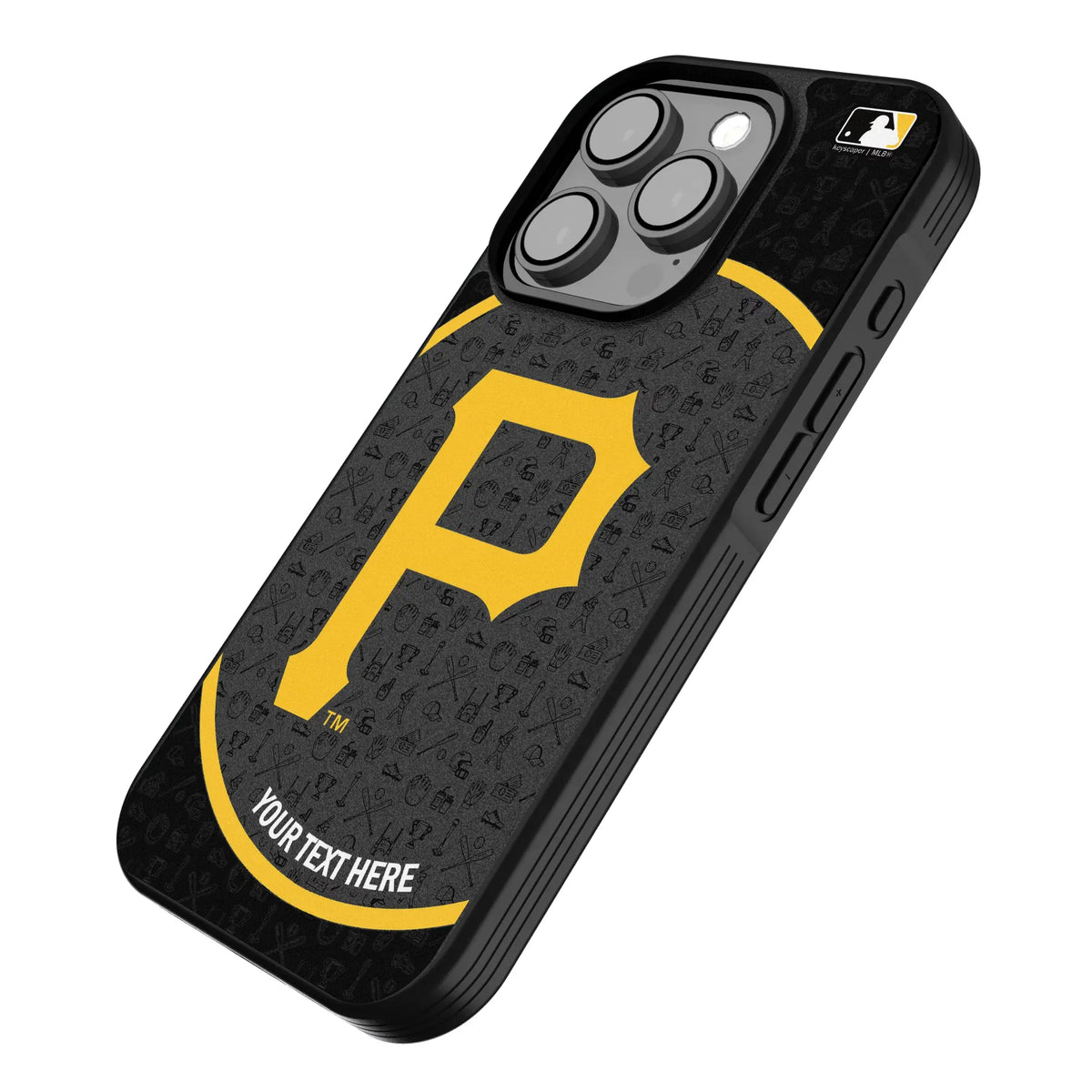 Pittsburgh Pirates Personalized Circle iPhone Bump Phone Case for Apple iPhone - Isometric View