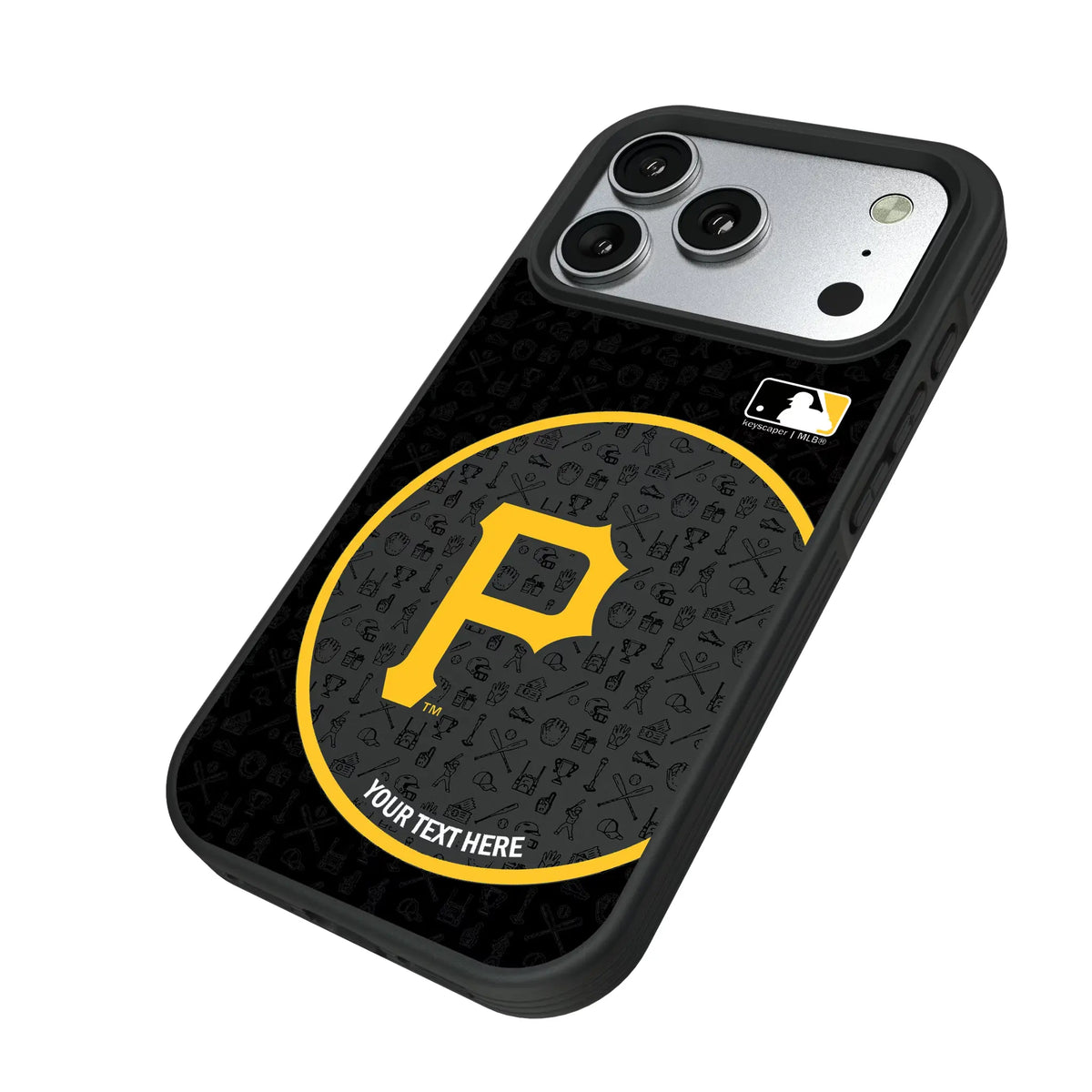 Pittsburgh Pirates Personalized Circle iPhone Bump Phone Case for Apple iPhone - Isometric View#Device_iPhone 17 Pro