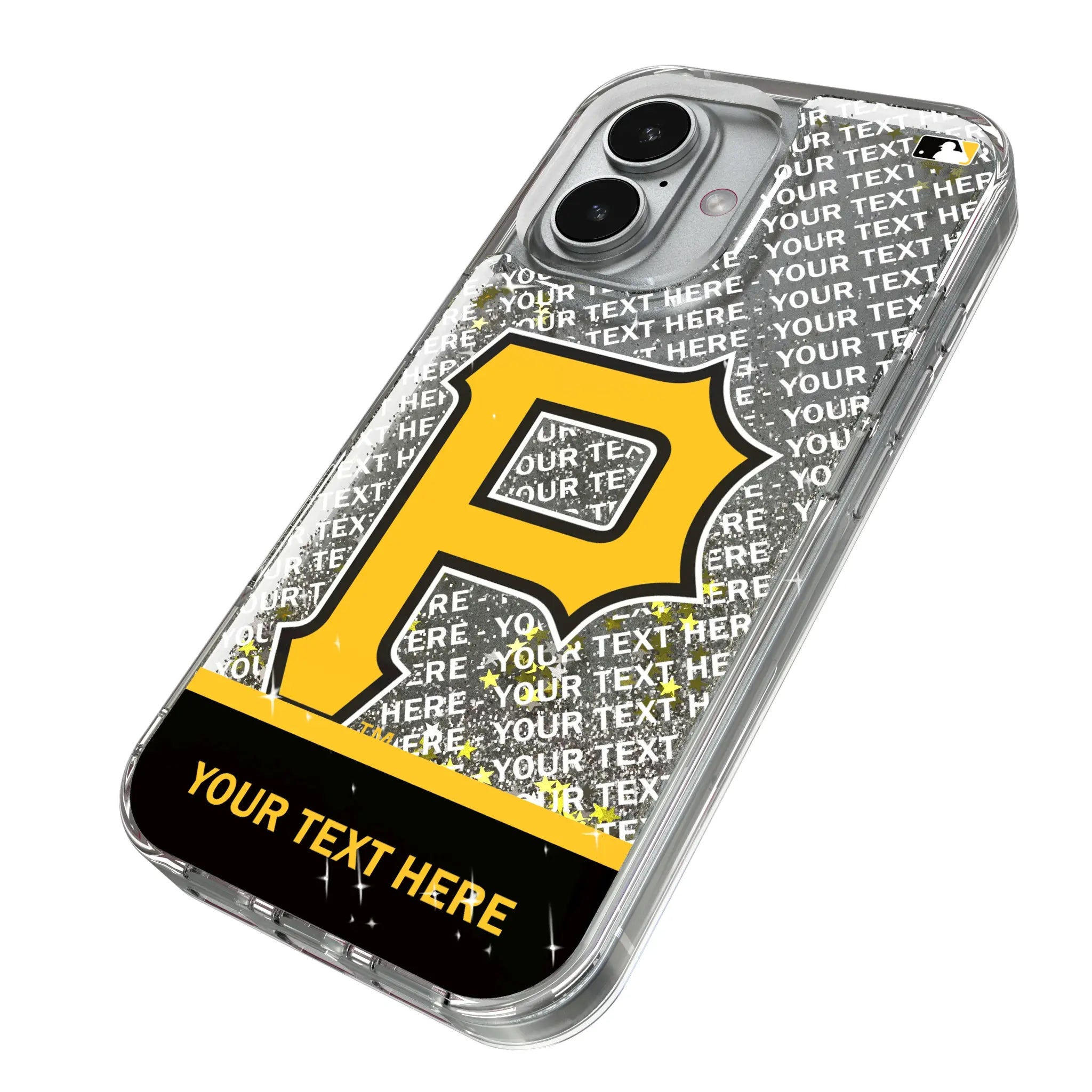 Pittsburgh Pirates Personalized EndZone Plus iPhone Glitter Phone Case for Apple iPhone - Isometric View