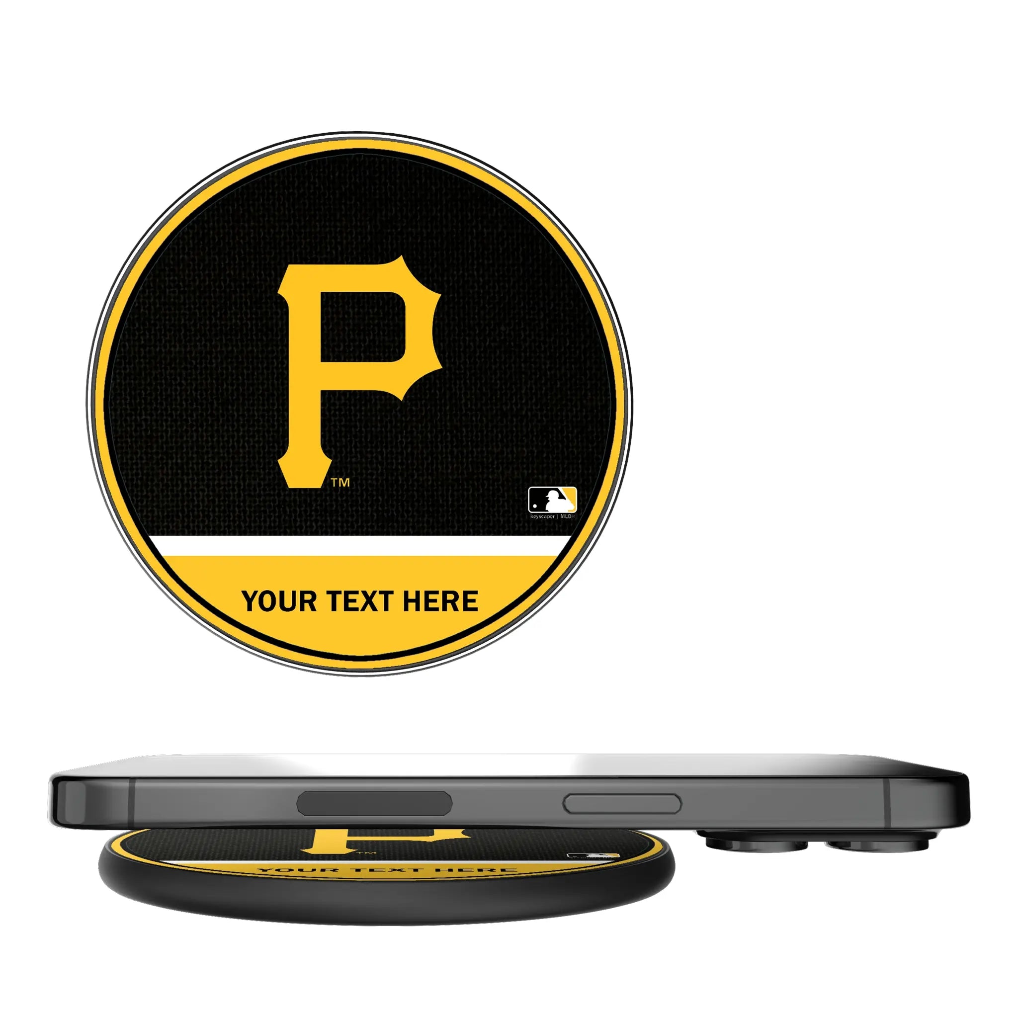 Pittsburgh Pirates Personalized Endzone Solid 15-Watt Wireless Charger