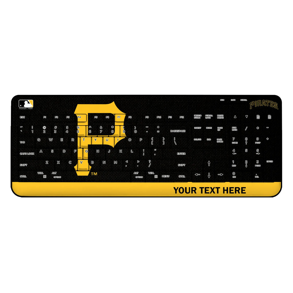 Pittsburgh Pirates Personalized Endzone Solid Wireless USB Keyboard