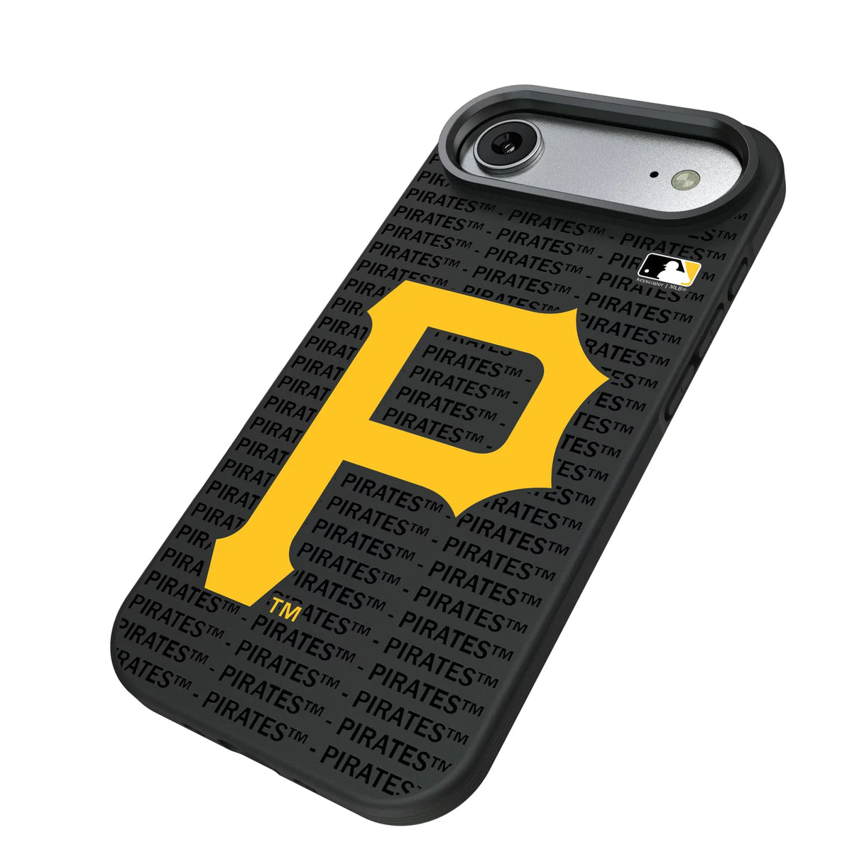 Pittsburgh Pirates Text Backdrop iPhone Bump Phone Case for Apple iPhone - Isometric View#Device_iPhone Air