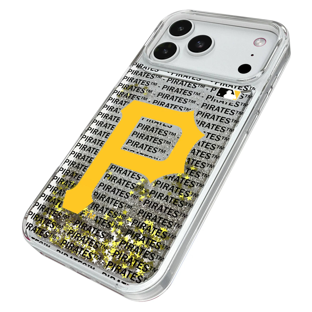 Pittsburgh Pirates Text Backdrop iPhone Glitter Phone Case for Apple iPhone - Isometric View#Device_iPhone 18 Pro Max