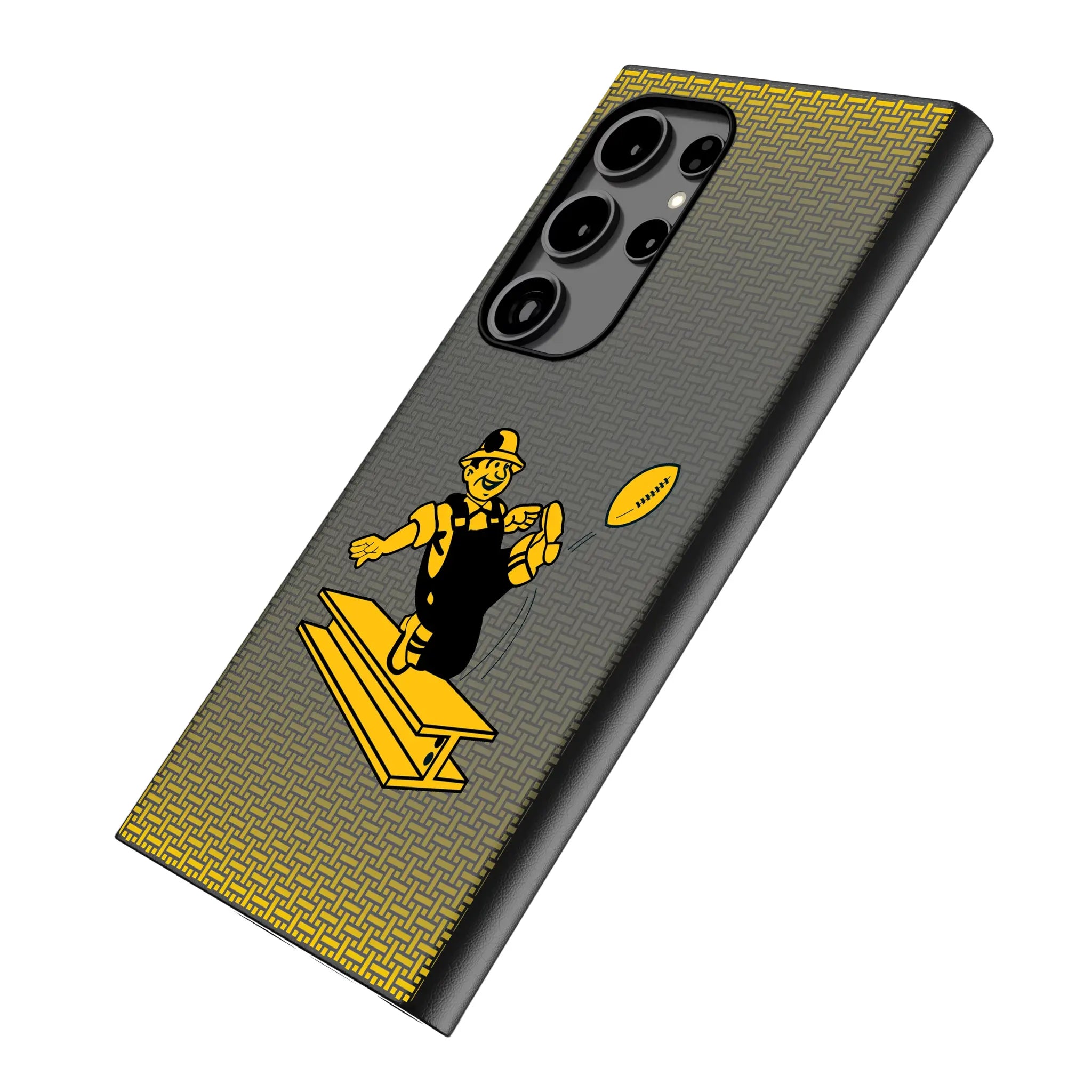 Pittsburgh Steelers 1961 Historic Collection Linen Galaxy MagSafe Compatible Phone Case for Samsung Galaxy - Isometric View