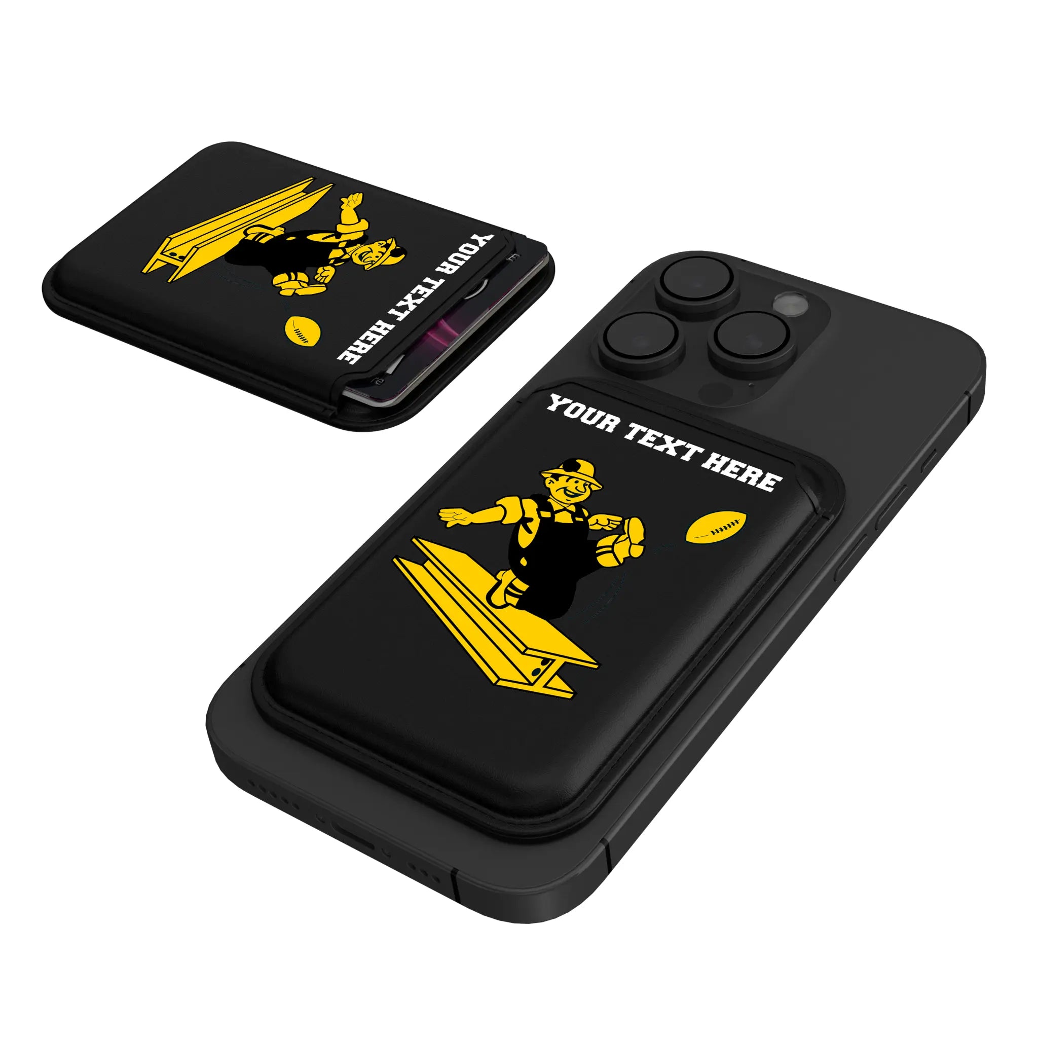 Pittsburgh Steelers 1961 Historic Collection Personalized Insignia Black Magnetic Credit Card Wallet