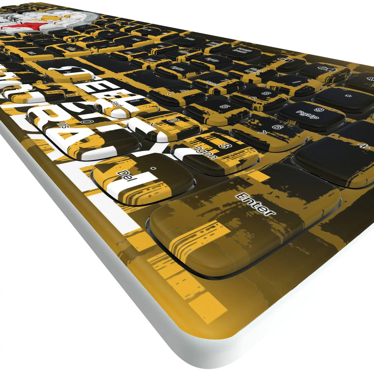 Pittsburgh Steelers Brick KKB605 Curved Wireless Keyboard - Detail