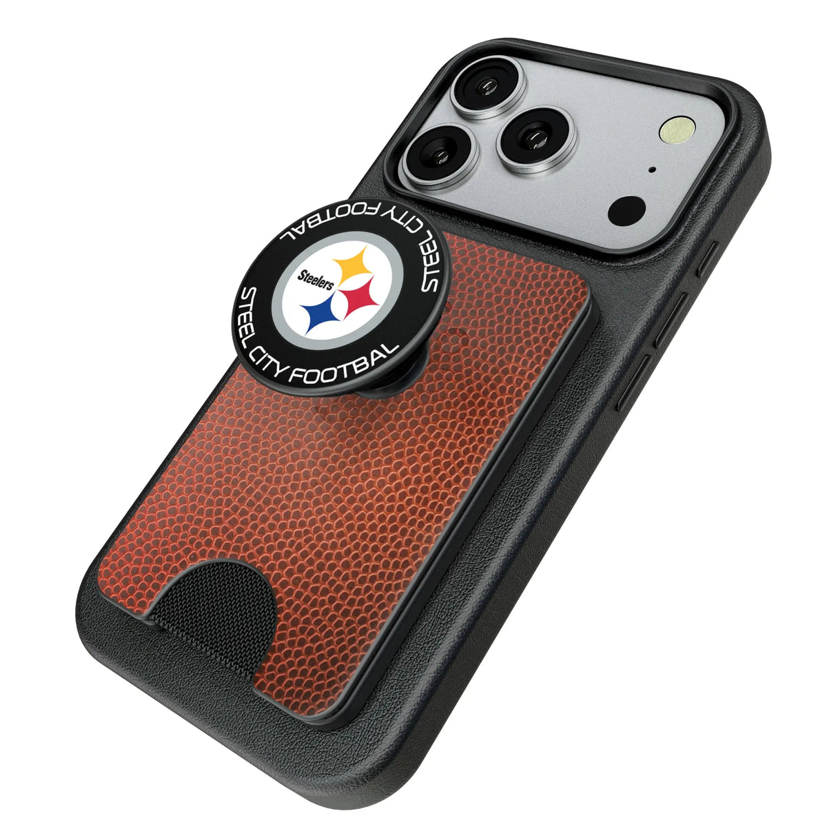 Pittsburgh Steelers Football Popsockets Wallet Magnetic - Isometric View