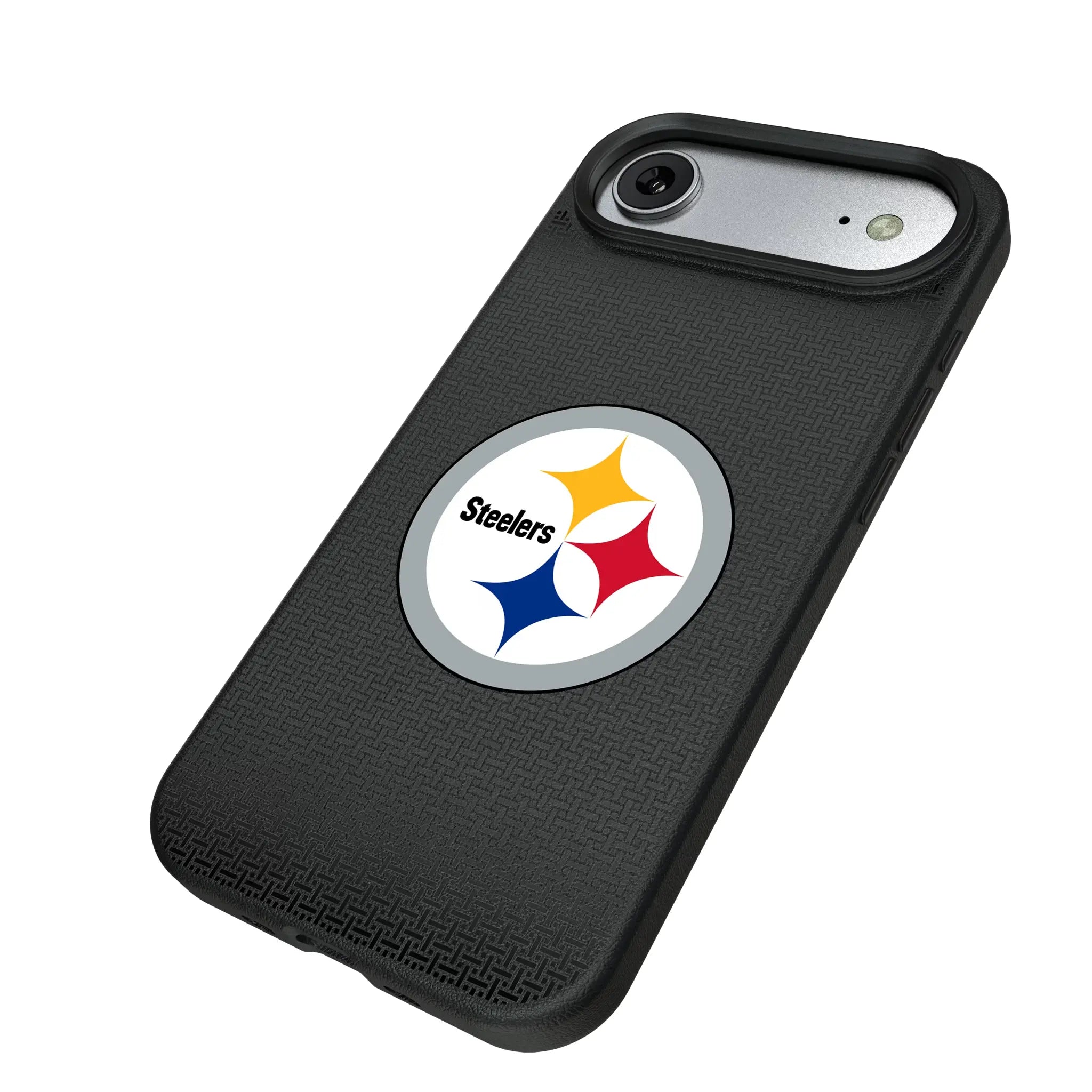 Pittsburgh Steelers Linen iPhone MagSafe Compatible Phone Case for Apple iPhone - Isometric View#Device_iPhone Air