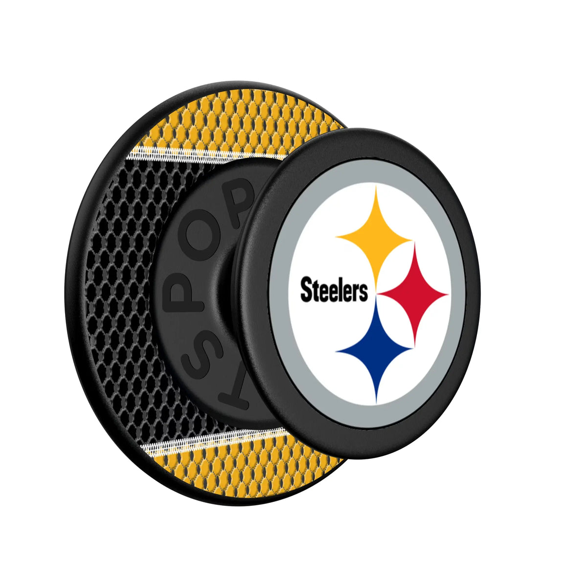 Pittsburgh Steelers Mesh Popsockets Round Magnetic - Isometric View