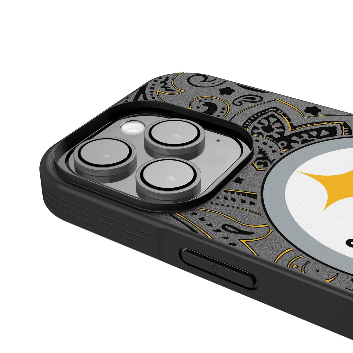 Pittsburgh Steelers Paisley iPhone Bump Phone Case for Apple iPhone - Detail