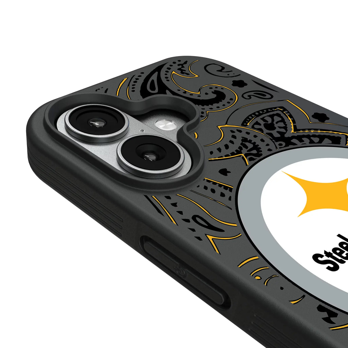 Pittsburgh Steelers Paisley iPhone Bump Phone Case for Apple iPhone - Detail#Device_iPhone 17