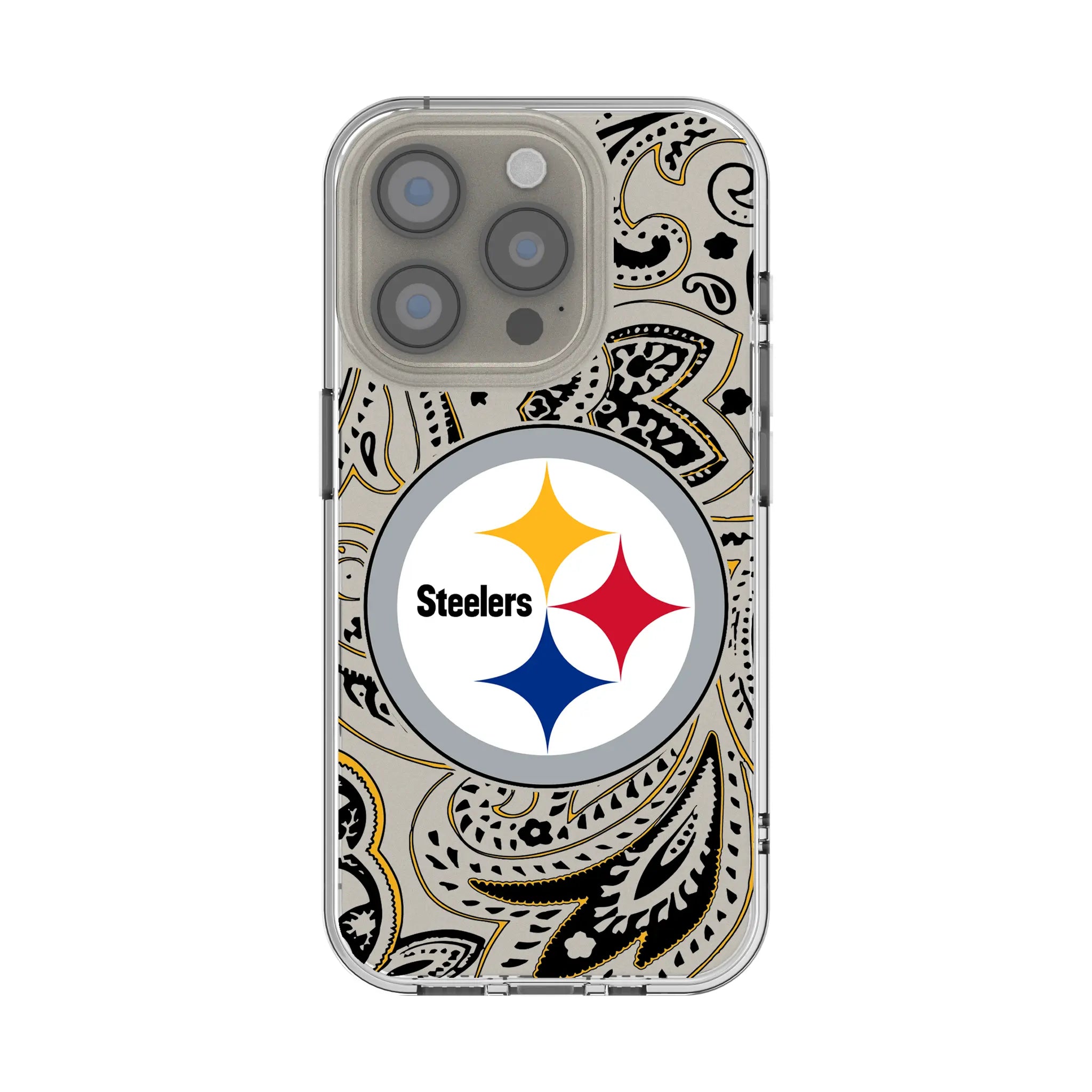 Pittsburgh Steelers Paisley iPhone Clear Phone Case for Apple iPhone