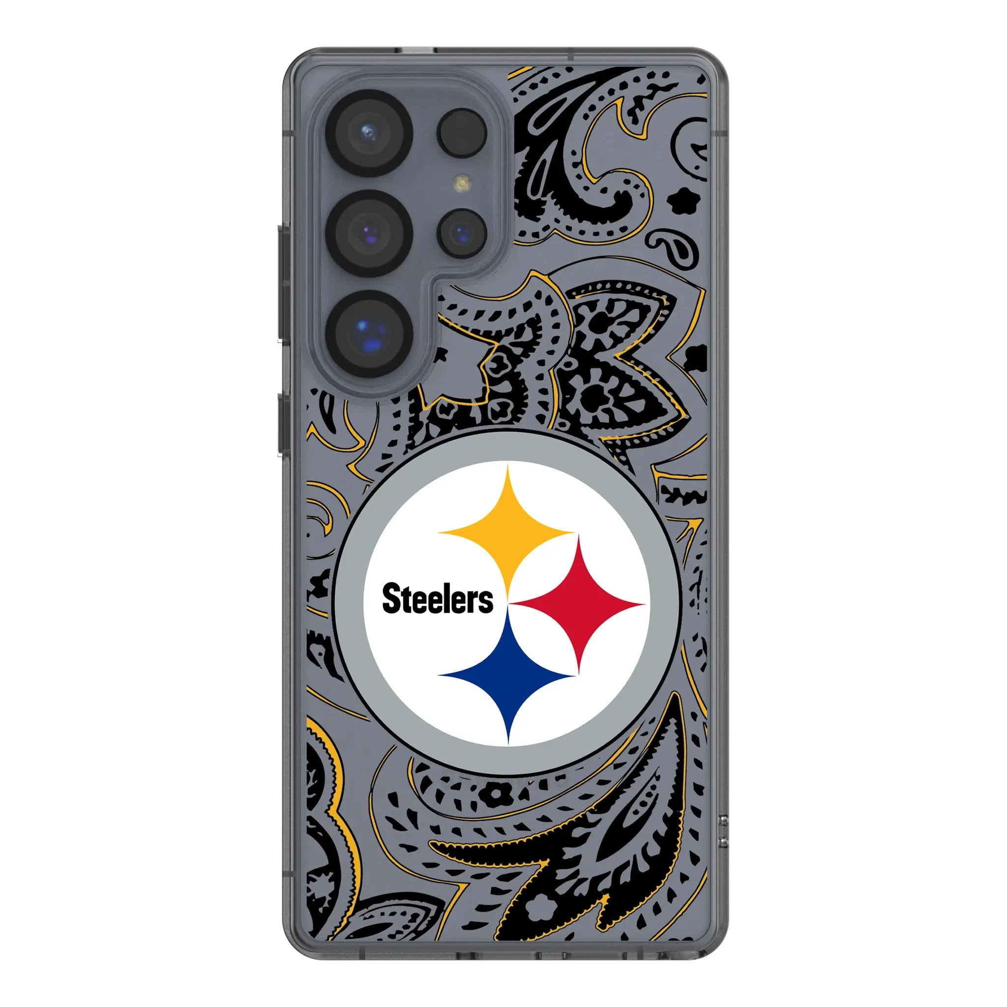 Pittsburgh Steelers Paisley Galaxy Clear Phone Case for Samsung Galaxy#Device_Galaxy S25 Ultra