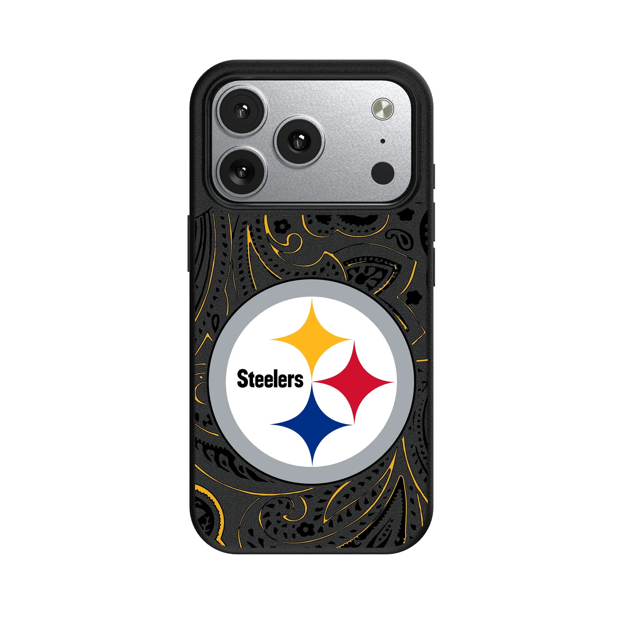 Pittsburgh Steelers Paisley iPhone MagSafe Compatible Phone Case for Apple iPhone#Device_iPhone 17 Pro