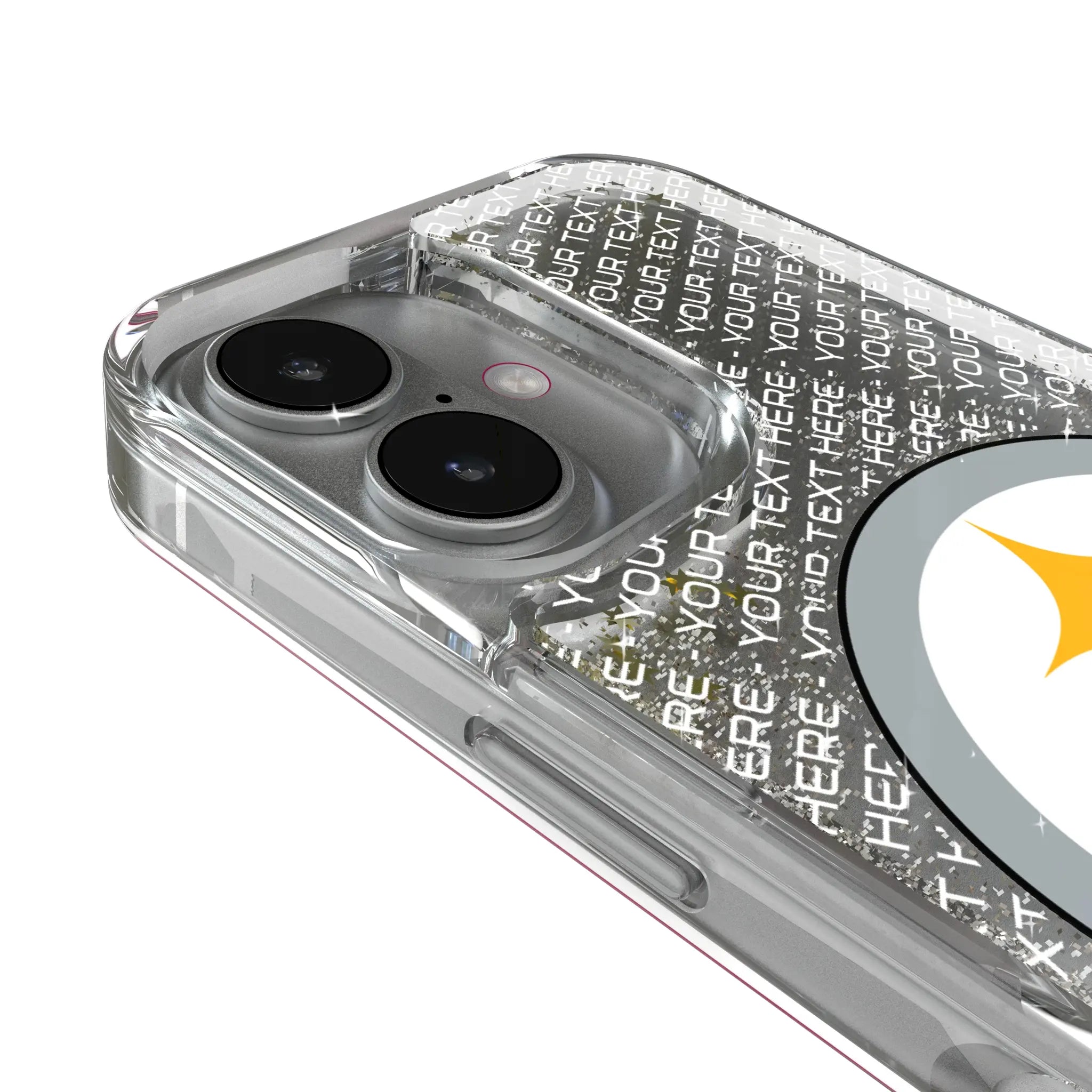 Pittsburgh Steelers Personalized EndZone Plus iPhone Glitter Phone Case for Apple iPhone - Detail