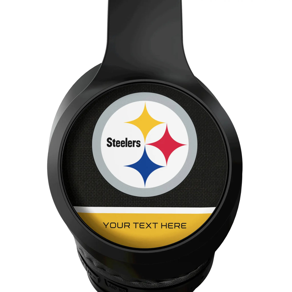 Pittsburgh Steelers Personalized Endzone Solid Wireless Over-Ear Headphones With Case - Detail