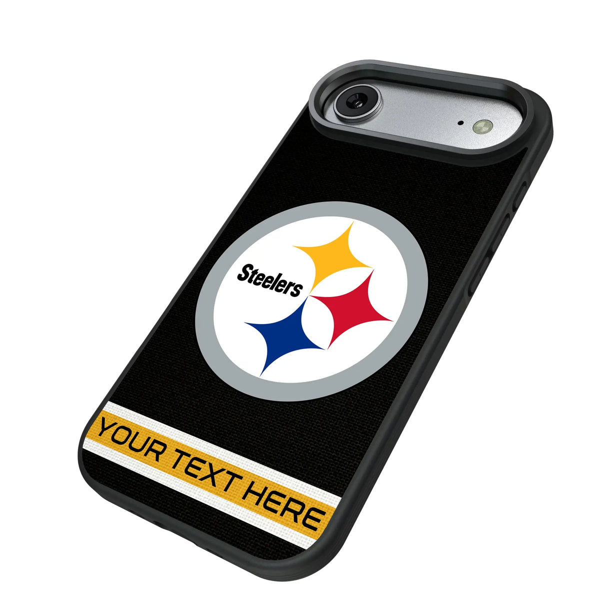 Pittsburgh Steelers Personalized Stripe iPhone Bump Phone Case for Apple iPhone - Isometric View#Device_iPhone Air