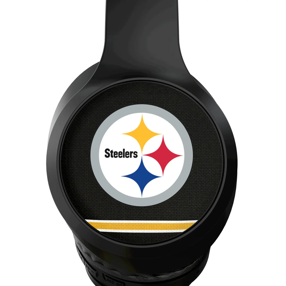 Pittsburgh Steelers Stripe Wireless Over-Ear Headphones With Case - Detail
