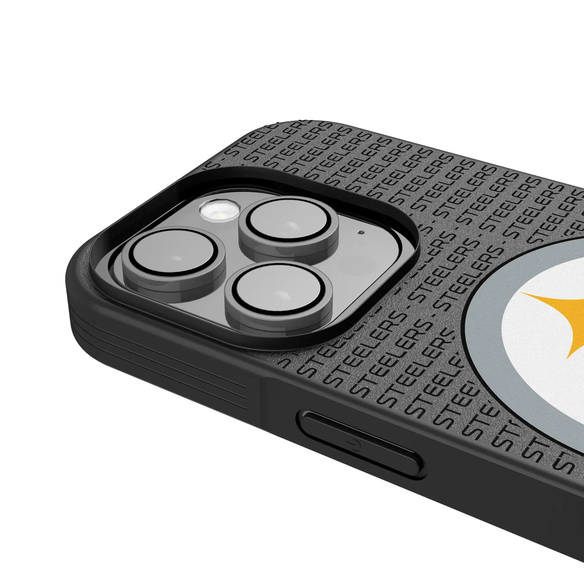 Pittsburgh Steelers Text Backdrop iPhone Bump Phone Case for Apple iPhone - Detail