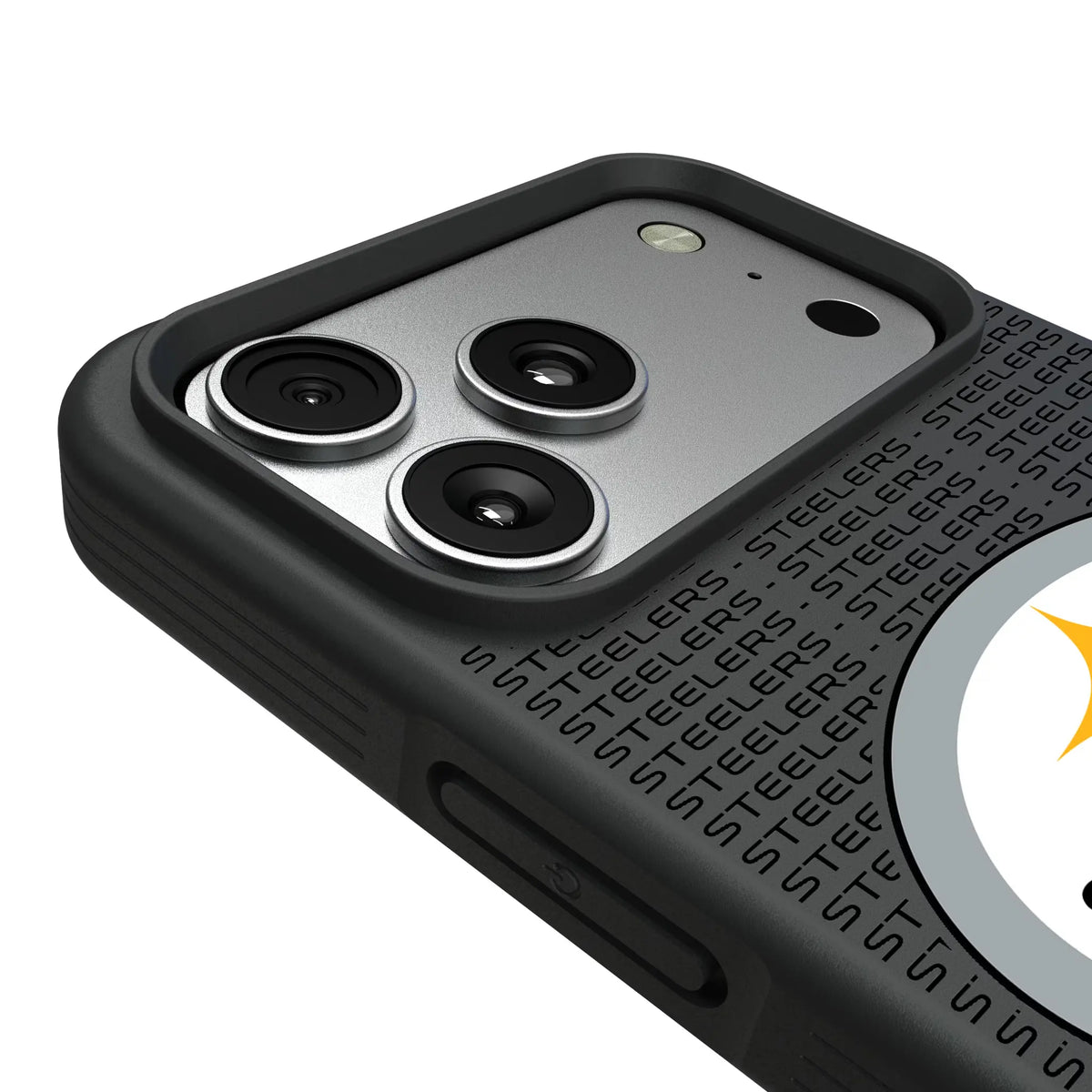 Pittsburgh Steelers Text Backdrop iPhone Bump Phone Case for Apple iPhone - Detail#Device_iPhone 17 Pro Max