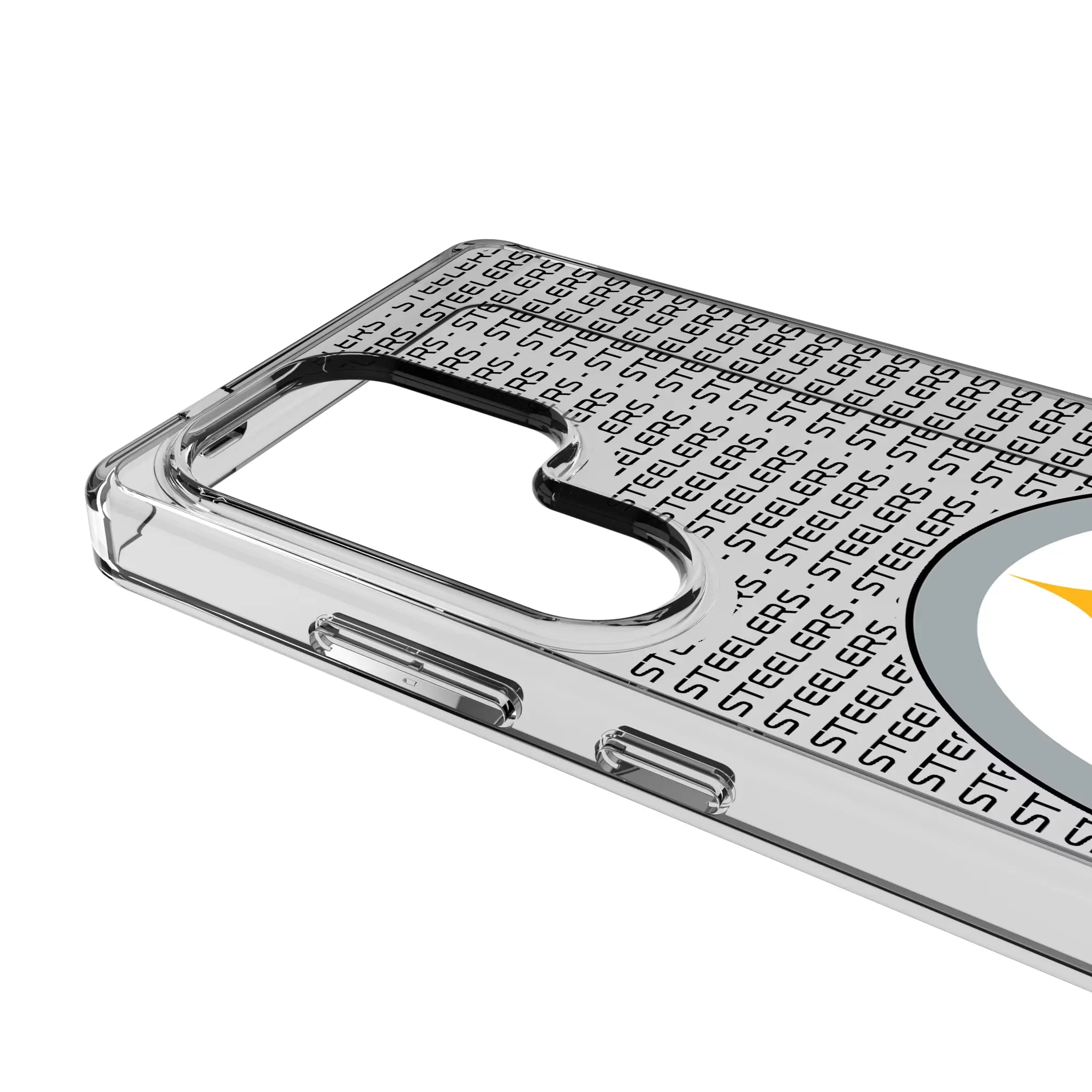 Pittsburgh Steelers Text Backdrop Galaxy Clear Phone Case for Samsung Galaxy - Detail#Device_Galaxy S25 Ultra