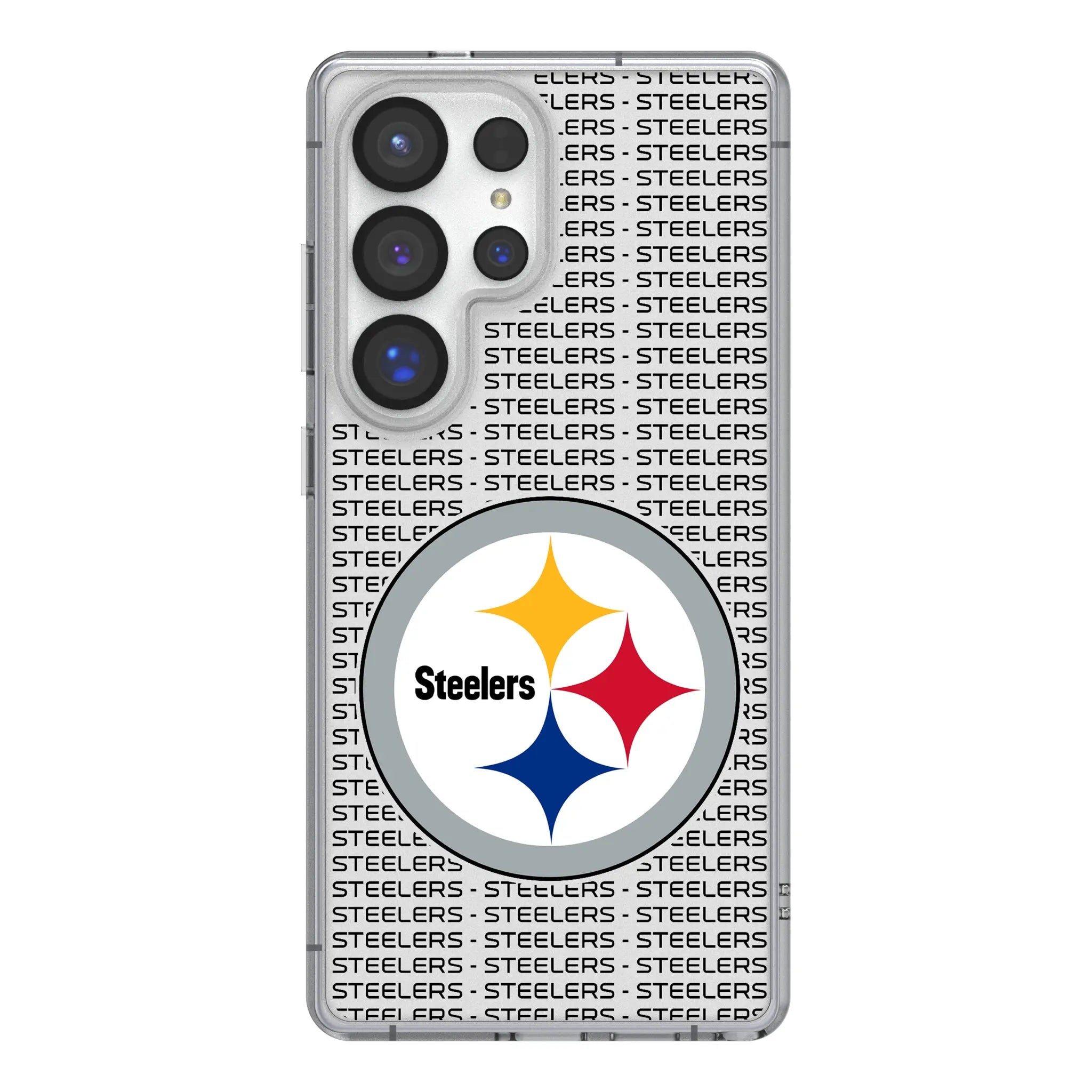 Pittsburgh Steelers Text Backdrop Galaxy Clear Phone Case for Samsung Galaxy#Device_Galaxy S25 Ultra