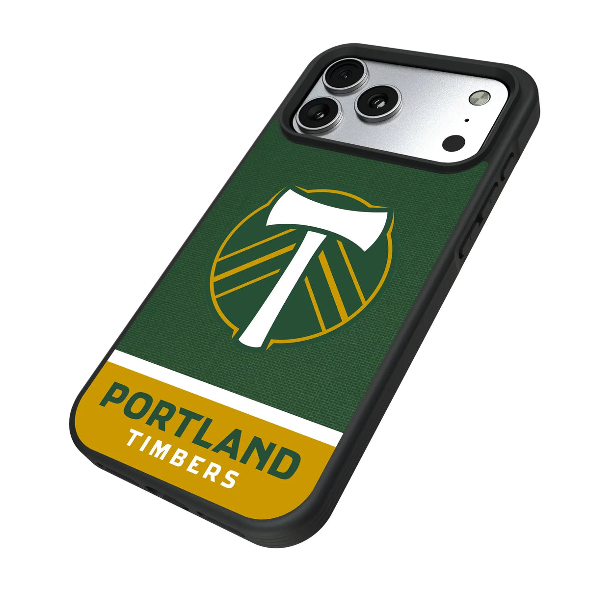 Portland Timbers Endzone Solid iPhone Bump Phone Case for Apple iPhone - Isometric View#Device_iPhone 17 Pro Max