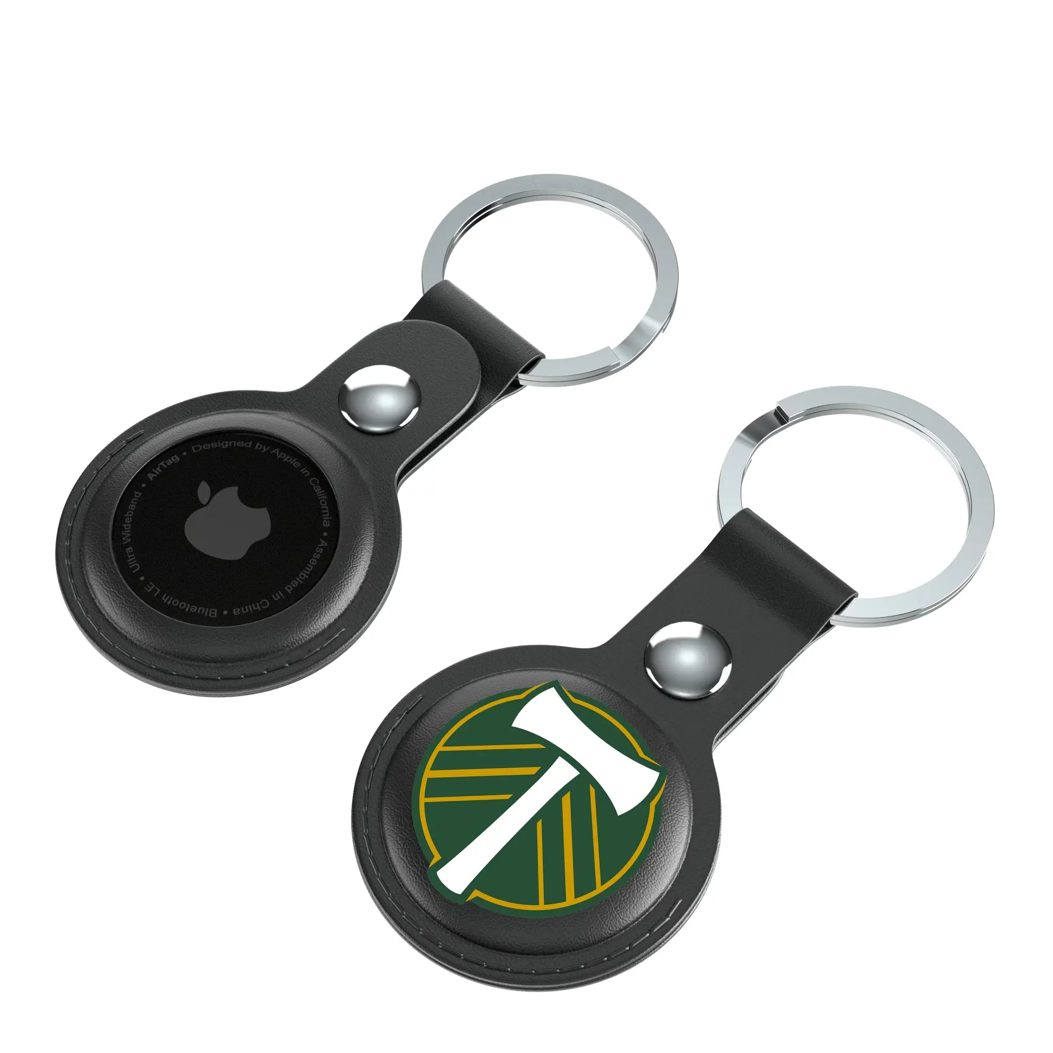 Portland Timbers Insignia AirTag Black Airtag Holder 2-Pack - Isometric View