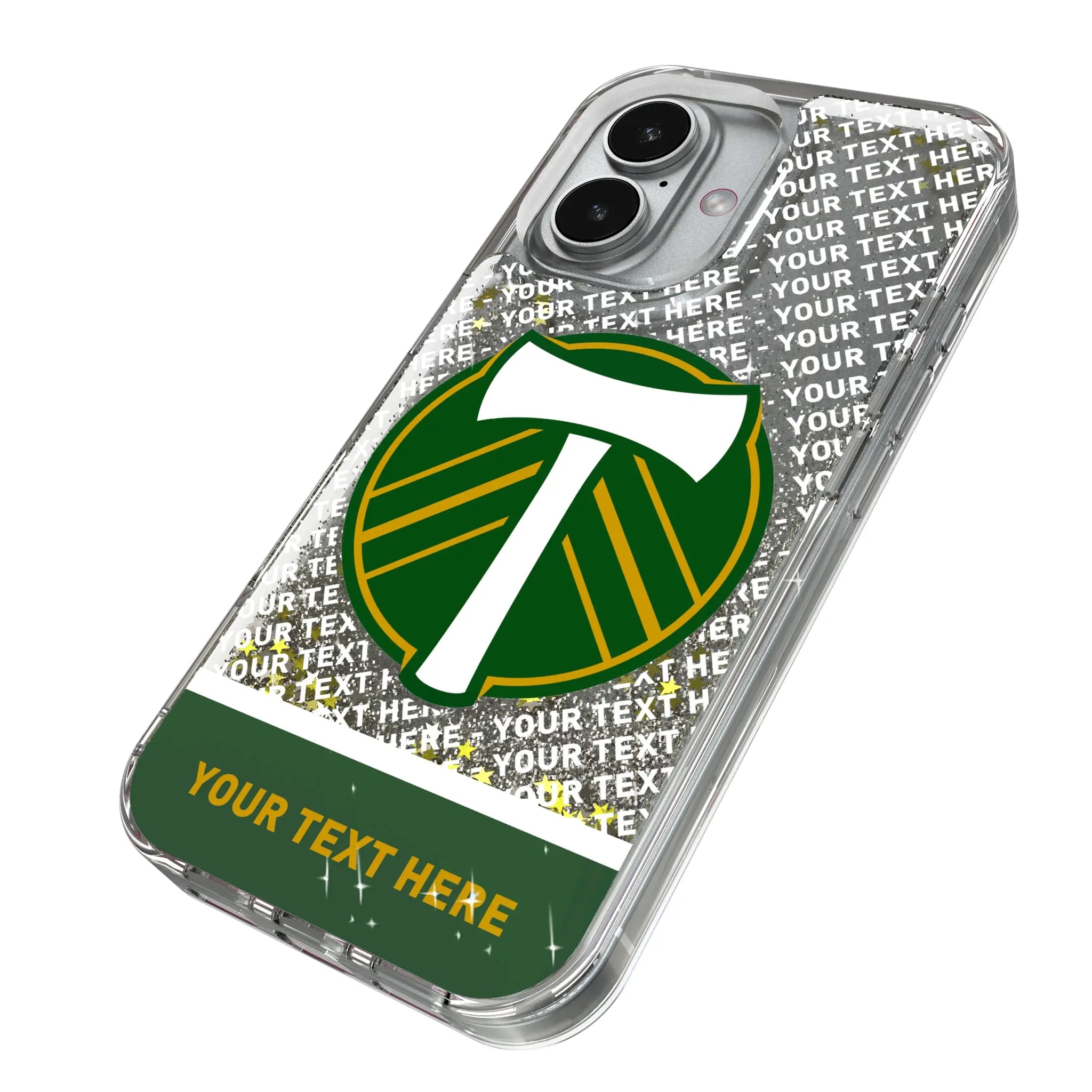 Portland Timbers Personalized EndZone Plus iPhone Glitter Phone Case for Apple iPhone - Isometric View
