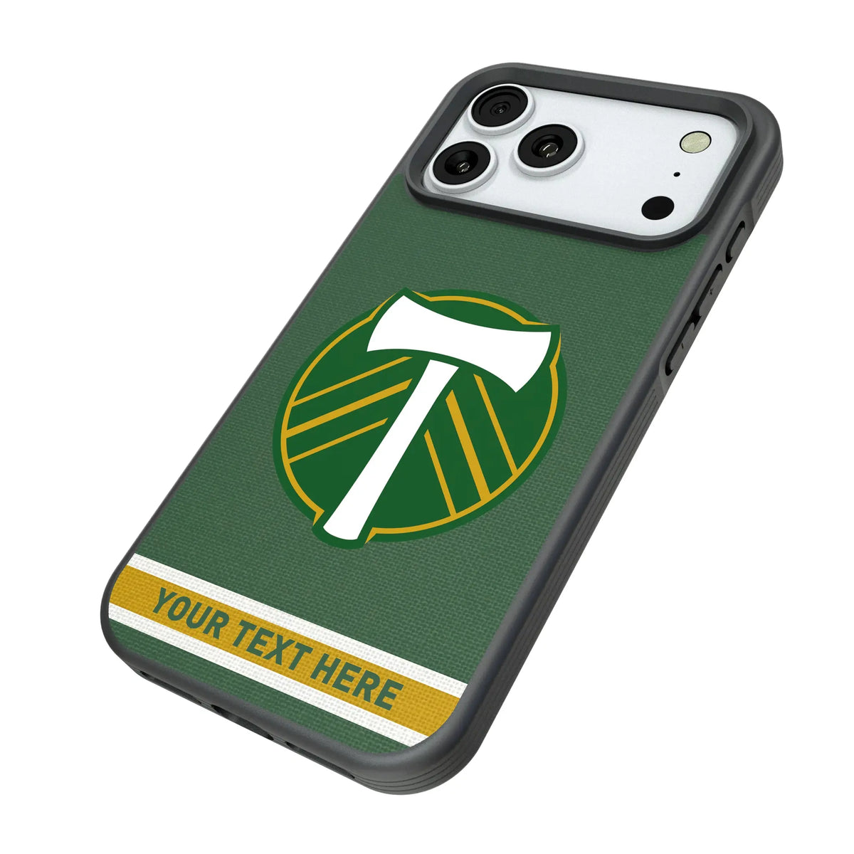 Portland Timbers Personalized Stripe iPhone Bump Phone Case for Apple iPhone - Isometric View#Device_iPhone 18 Pro Max