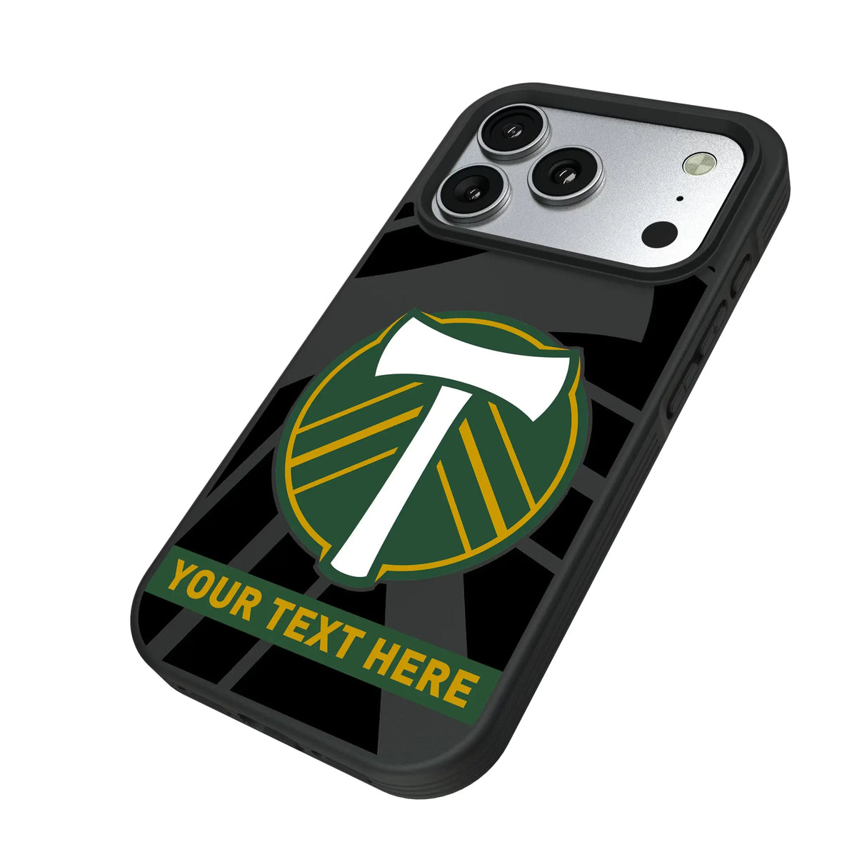 Portland Timbers Personalized Tilt iPhone Bump Phone Case for Apple iPhone - Isometric View#Device_iPhone 17 Pro