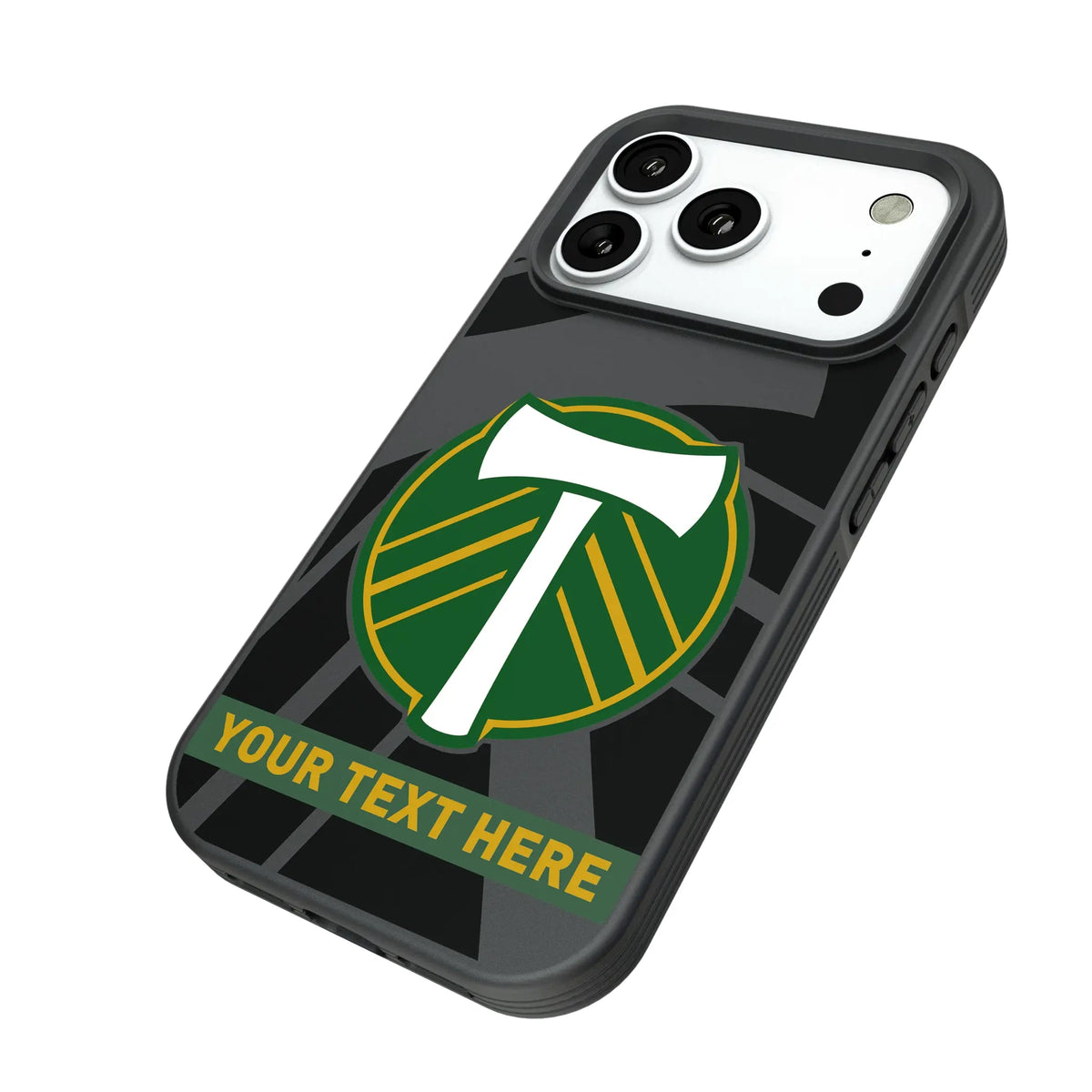 Portland Timbers Personalized Tilt iPhone Bump Phone Case for Apple iPhone - Isometric View#Device_iPhone 18 Pro