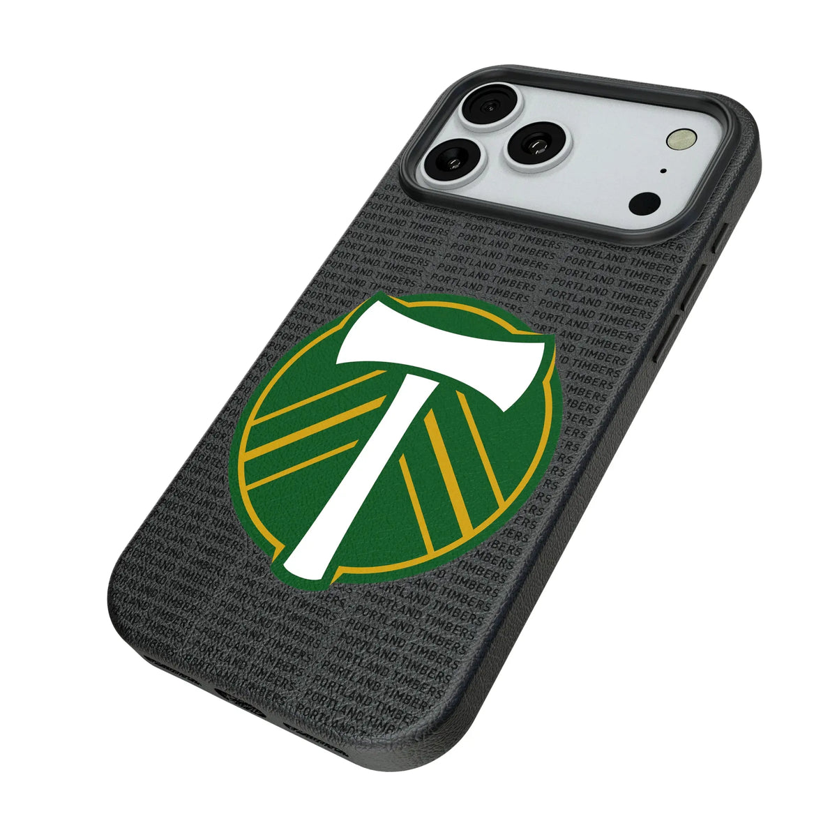 Portland Timbers Text Backdrop iPhone MagSafe Compatible Phone Case for Apple iPhone - Isometric View#Device_iPhone 18 Pro Max