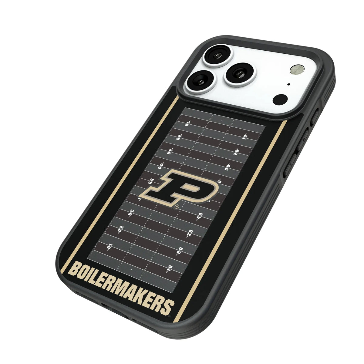 Purdue University Boilermakers Field iPhone Bump Phone Case for Apple iPhone - Isometric View#Device_iPhone 18 Pro