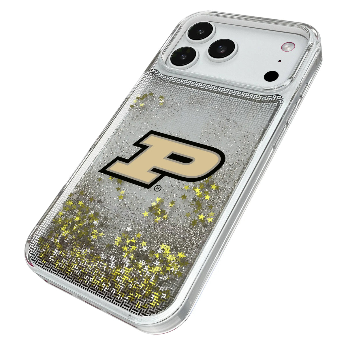 Purdue University Boilermakers Linen iPhone Glitter Phone Case for Apple iPhone - Isometric View#Device_iPhone 18 Pro Max