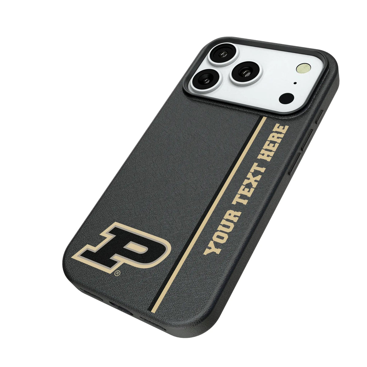 Purdue University Boilermakers Personalized Sidebard iPhone MagSafe Compatible Phone Case for Apple iPhone - Isometric View#Device_iPhone 18 Pro