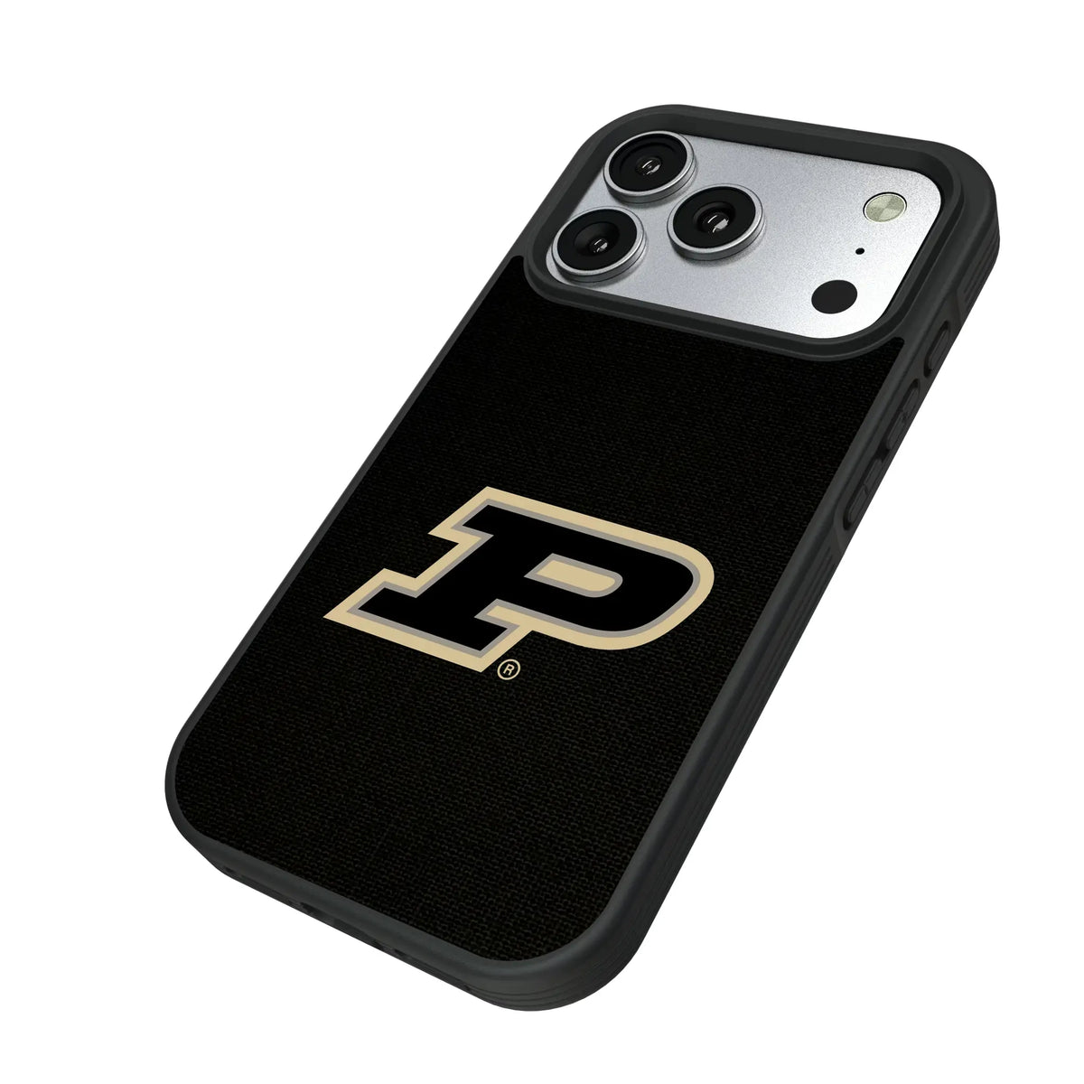 Purdue University Boilermakers Solid iPhone Bump Phone Case for Apple iPhone - Isometric View#Device_iPhone 17 Pro