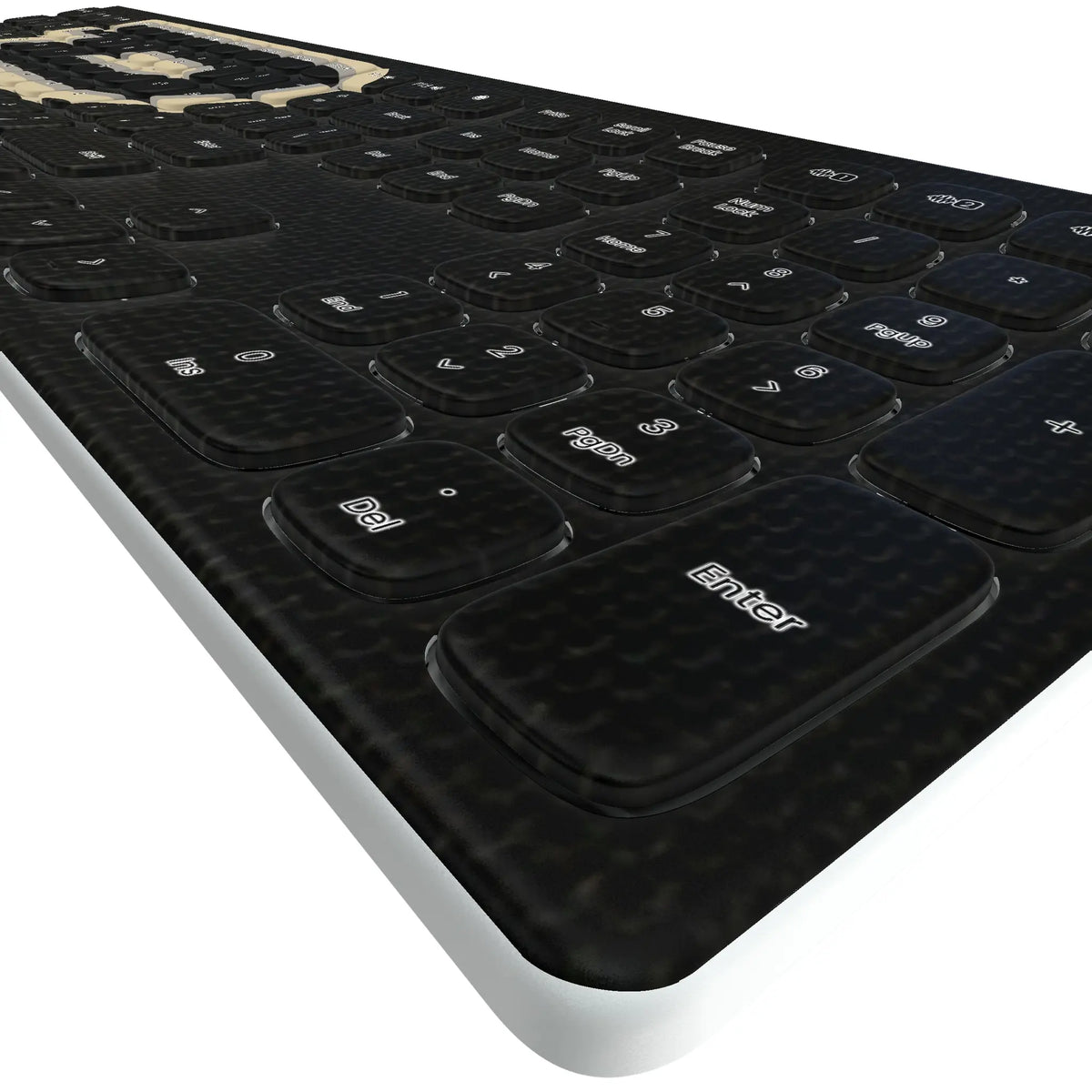 Purdue University Boilermakers Solid KKB605 Curved Wireless Keyboard - Detail