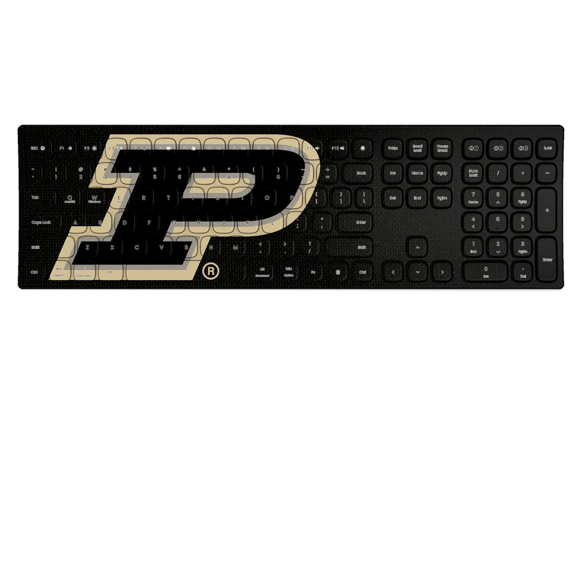 Purdue University Boilermakers Solid KKB605 Curved Wireless Keyboard