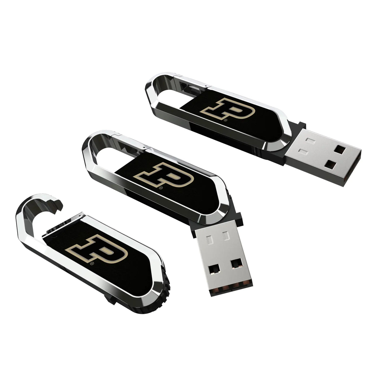 Purdue University Boilermakers Solid USB 64GB Clip Style Flash Drive