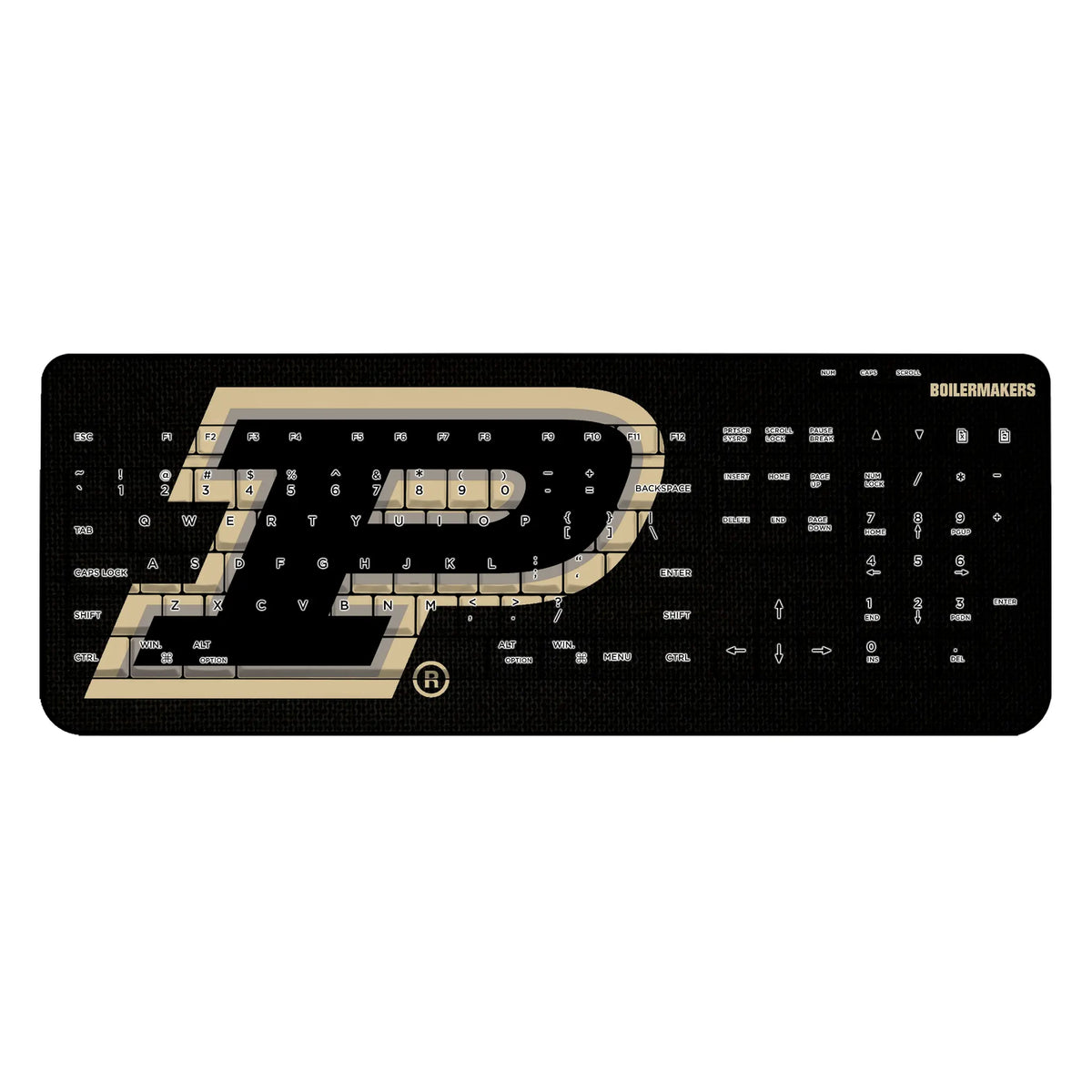 Purdue University Boilermakers Solid Wireless USB Keyboard