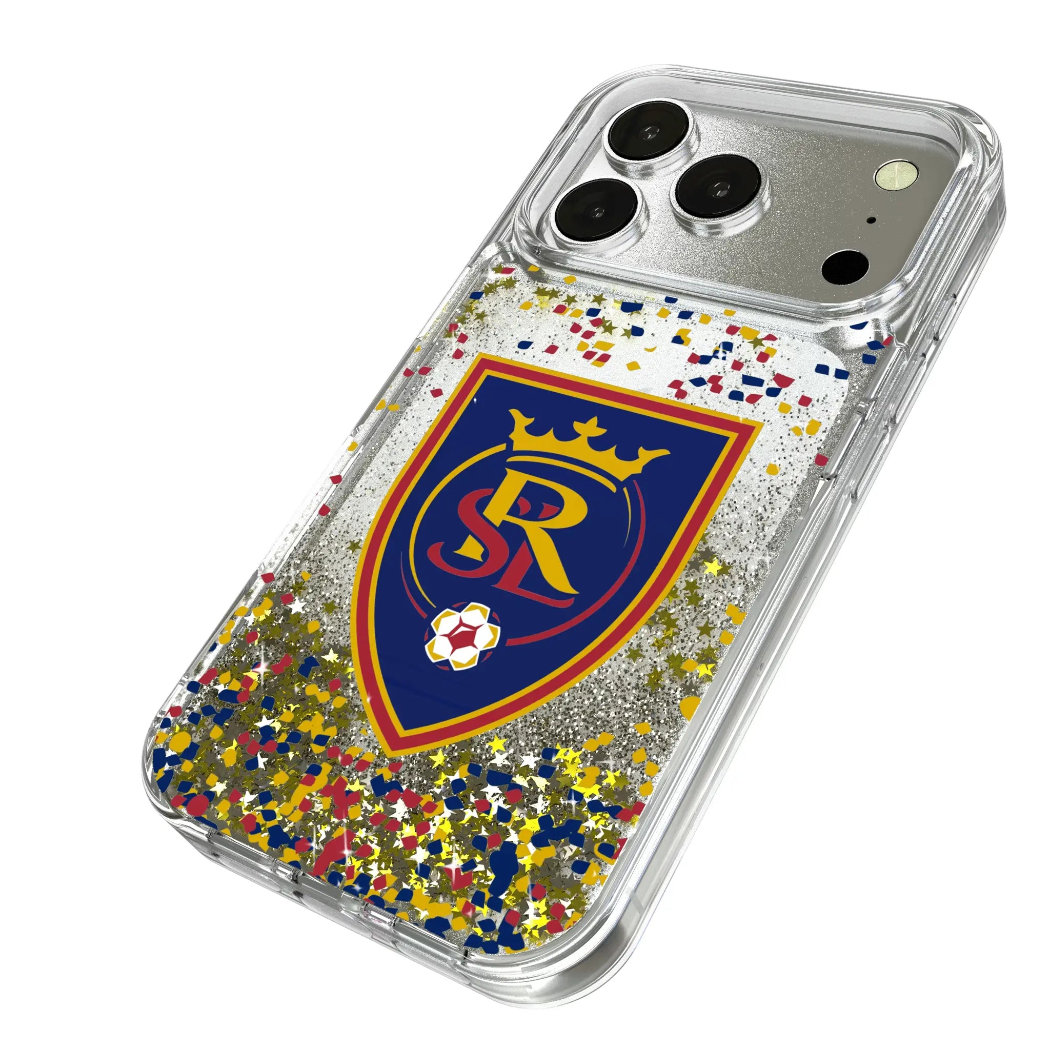 Real Salt Lake Confetti iPhone Glitter Phone Case for Apple iPhone - Isometric View