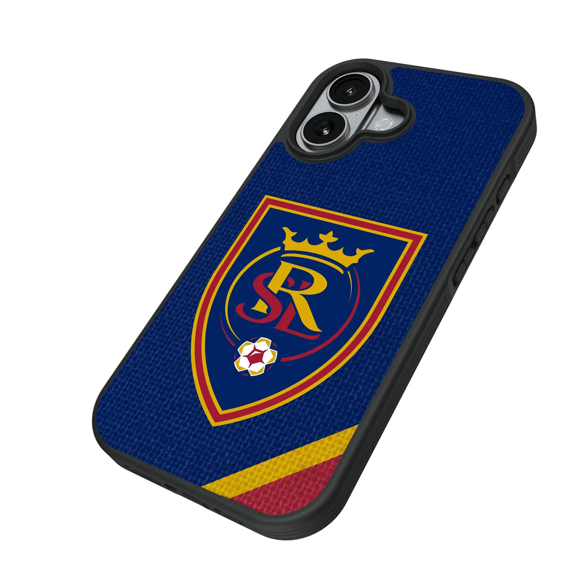 Real Salt Lake Diagonal Stripe iPhone Bump Phone Case for Apple iPhone - Isometric View#Device_iPhone 17
