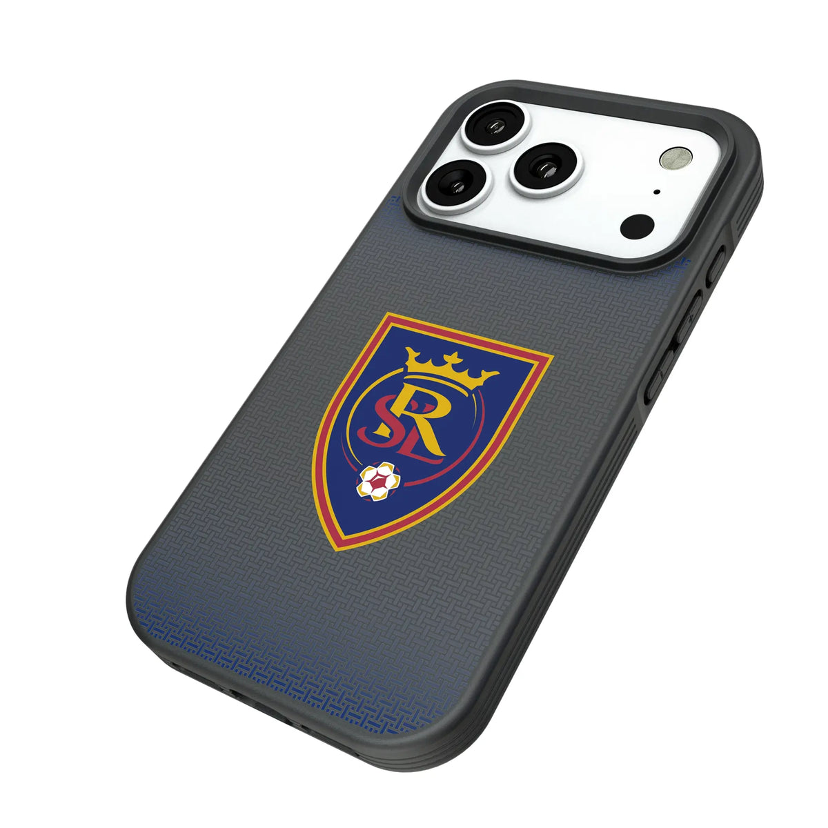 Real Salt Lake Linen iPhone Bump Phone Case for Apple iPhone - Isometric View#Device_iPhone 18 Pro