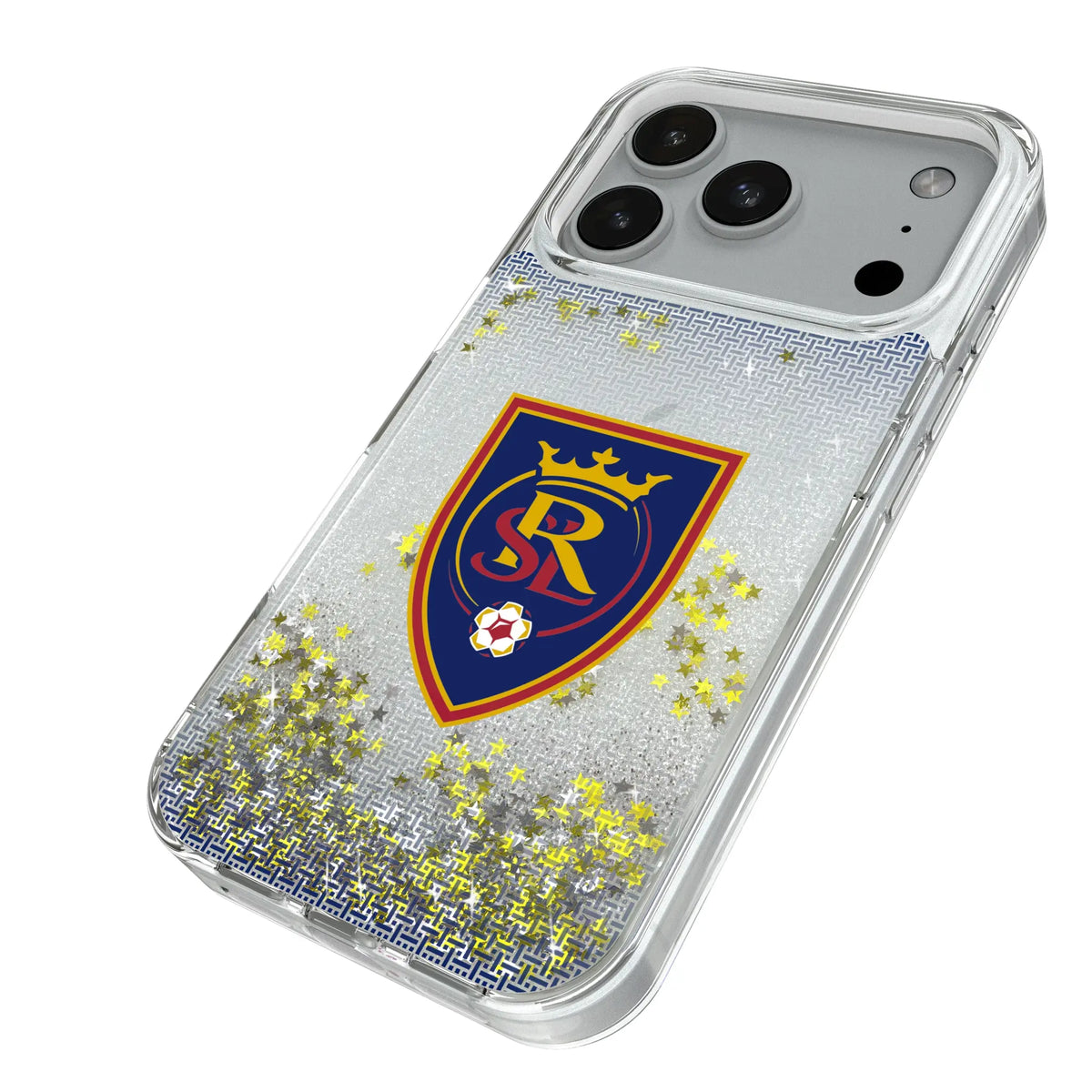 Real Salt Lake Linen iPhone Glitter Phone Case for Apple iPhone - Isometric View#Device_iPhone 18 Pro