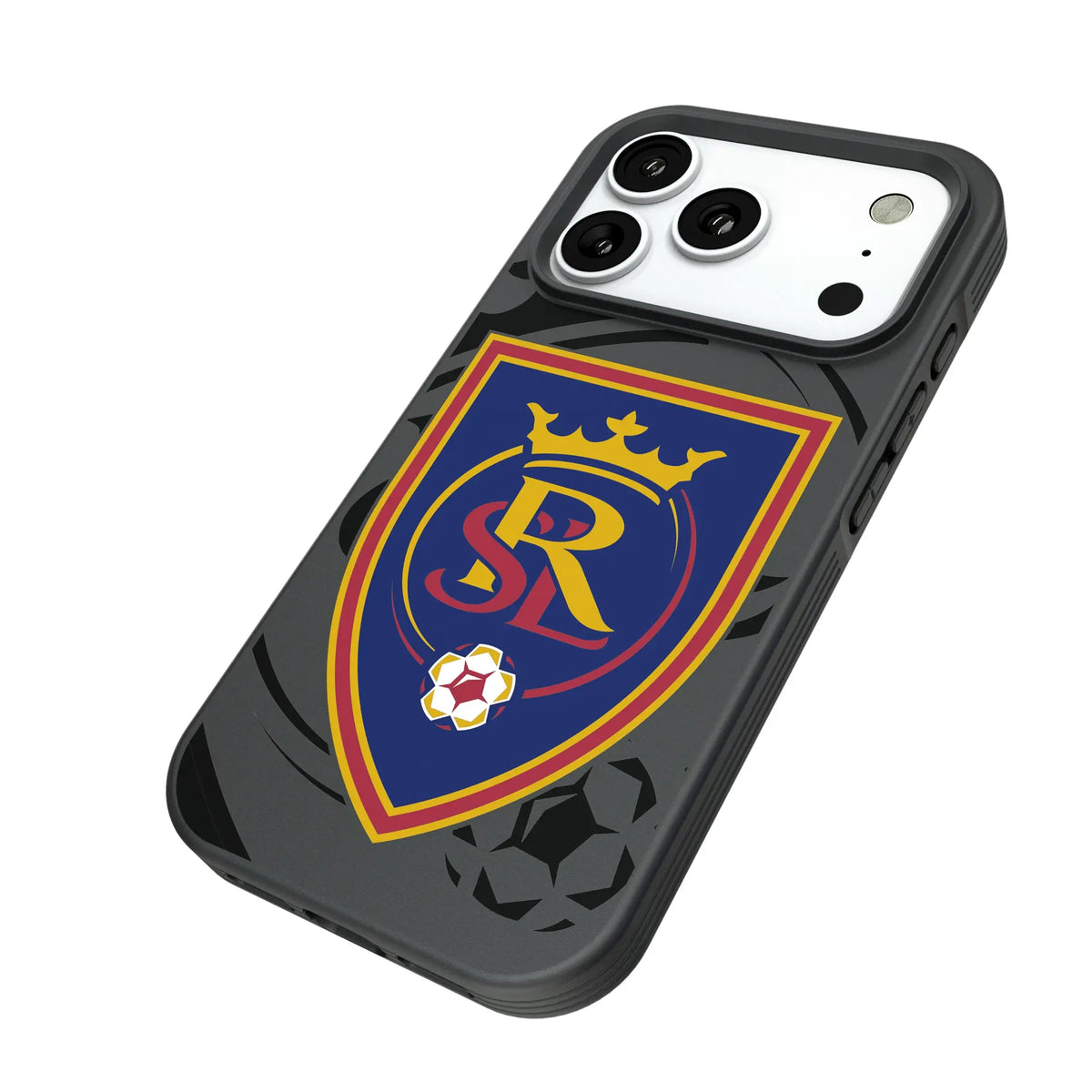 Real Salt Lake Monocolor Tilt iPhone Bump Phone Case for Apple iPhone - Isometric View#Device_iPhone 18 Pro